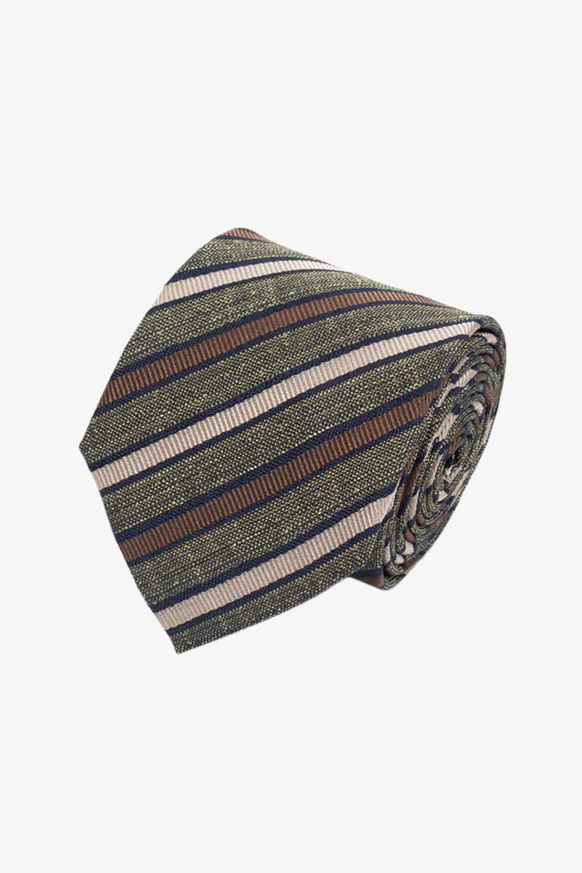 Tie - Silk green with stripes
