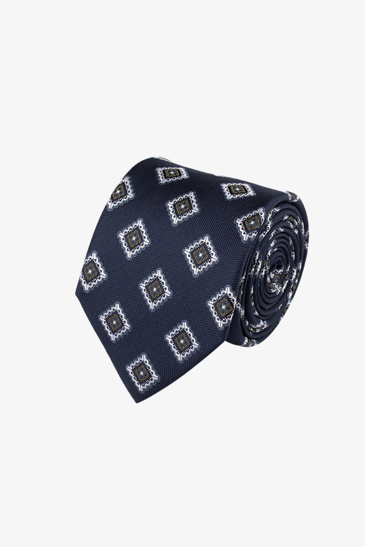 Tie - Silk blue wide pattern