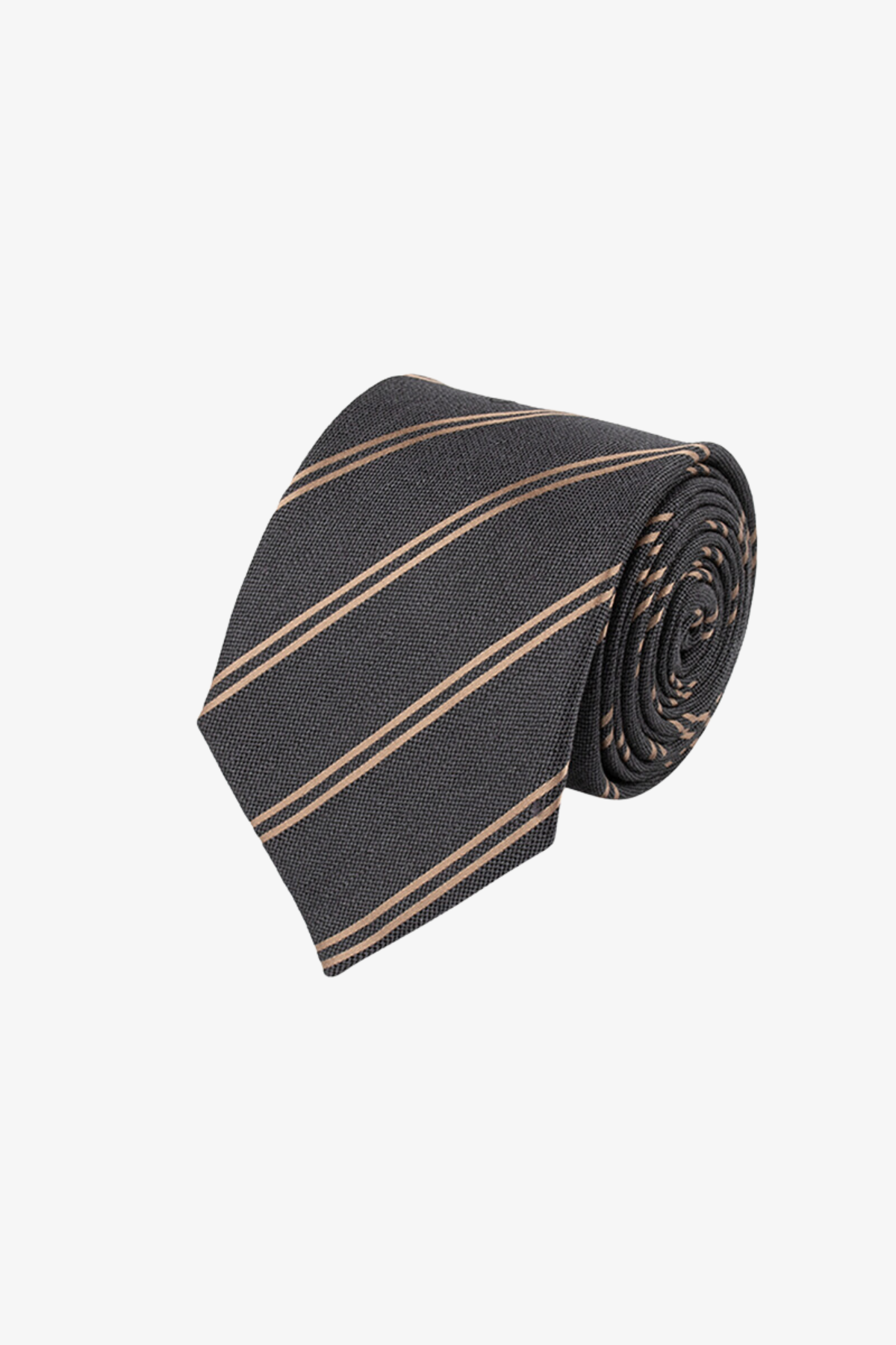 Tie - Silk gunmetal with stripes