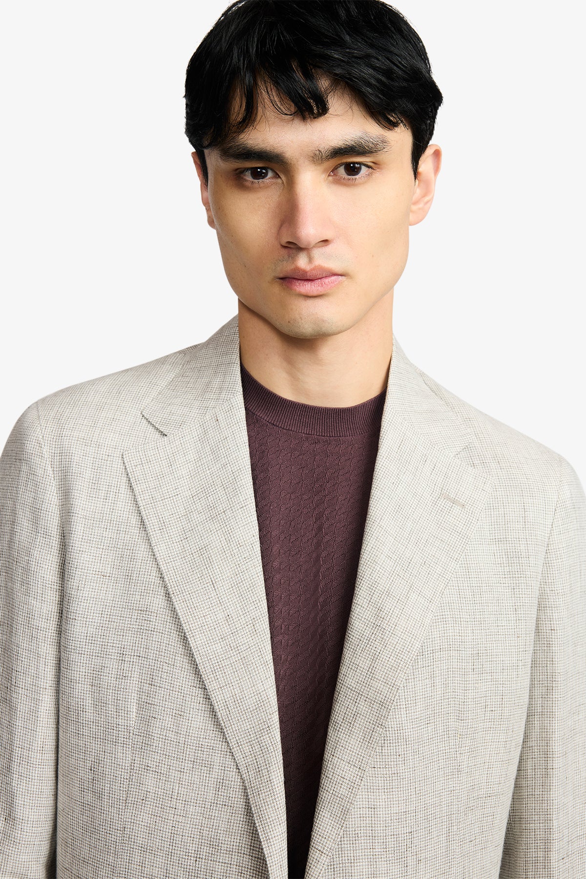 Leo Blazer - Unstructured Mutlicheck In Tropical Linen