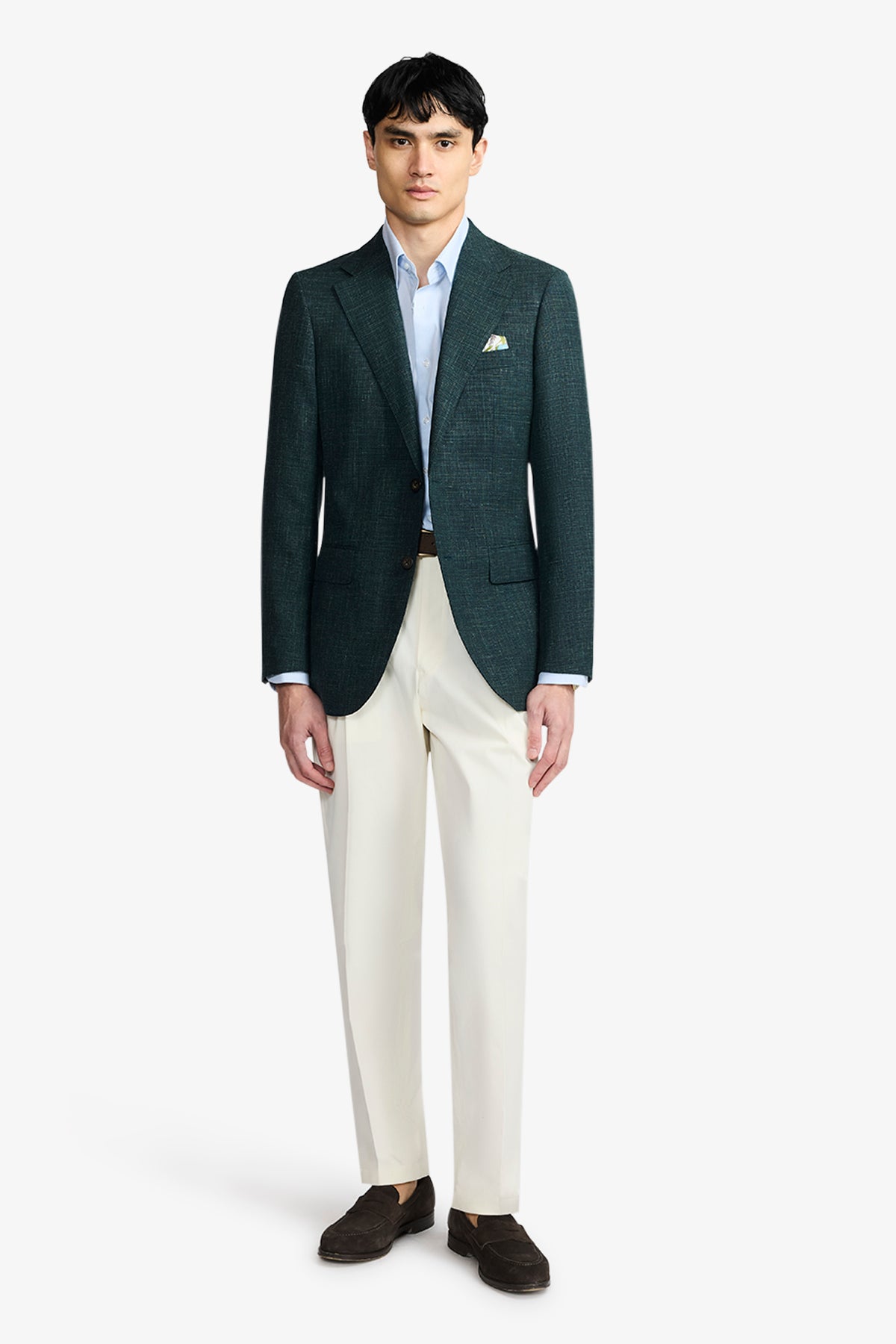Marcus Blazer - Green In Wool/Linen/Silk