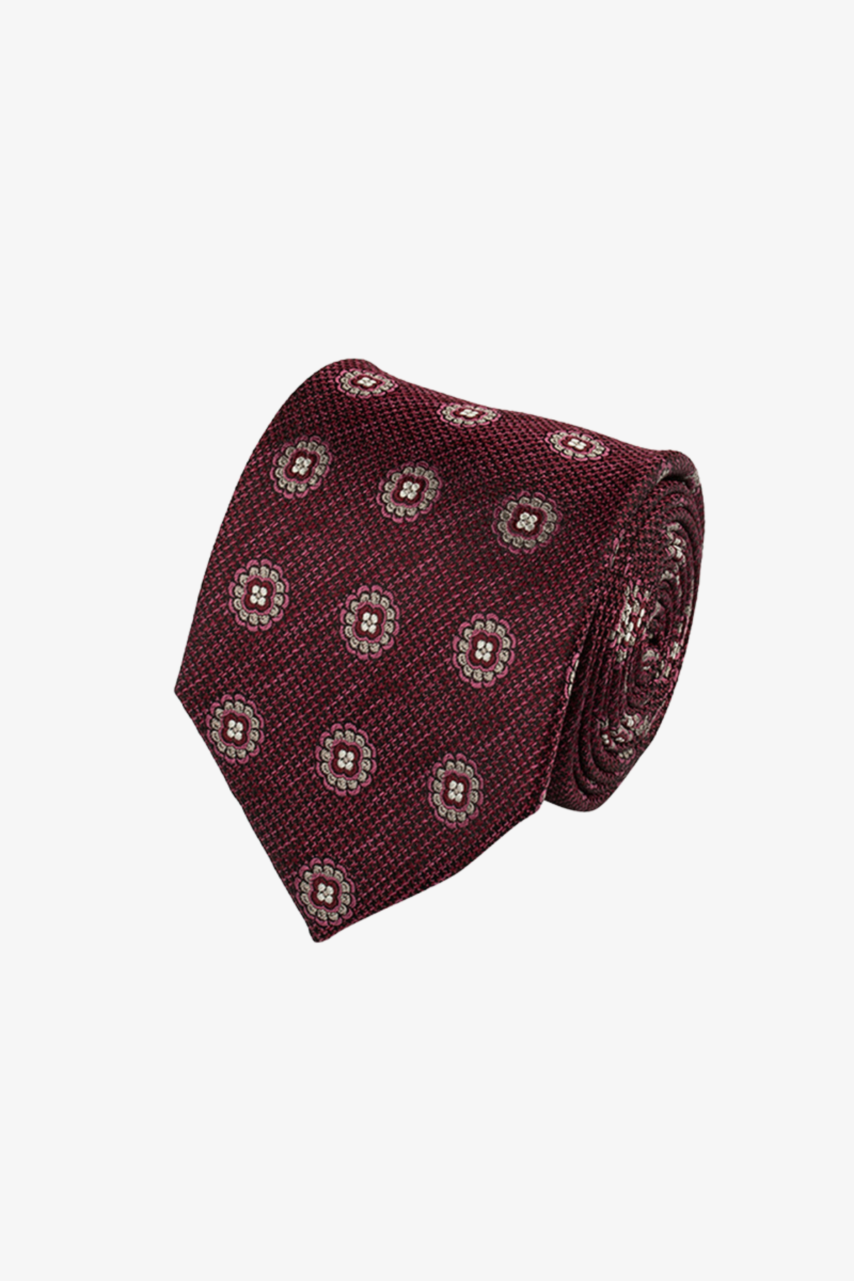 Tie - Silk floral reds