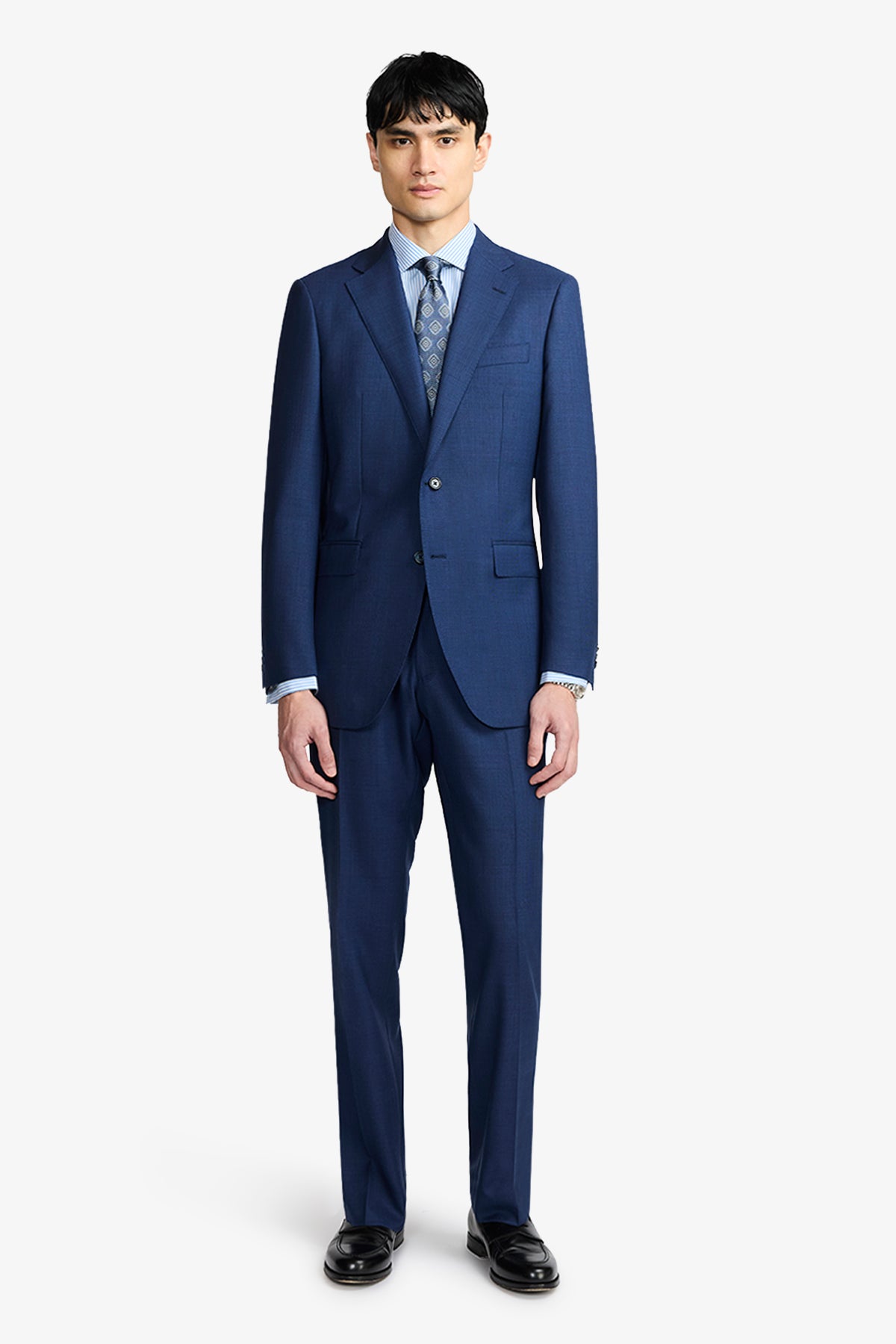 Kennedy Suit - Tonal Prince Of Wales Check In Pure Wool, Super 110's