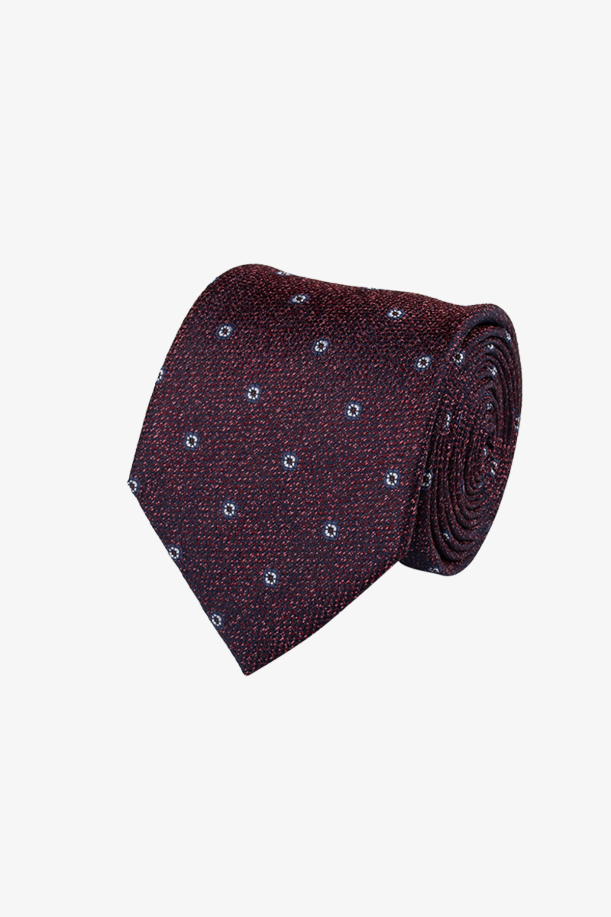 Tie - Silk spotted burgandy