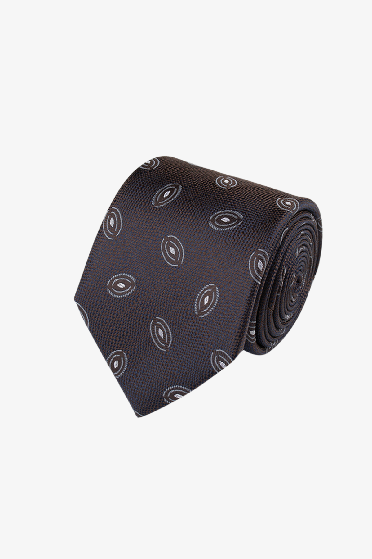 Tie - Silk in gunmetal open shell