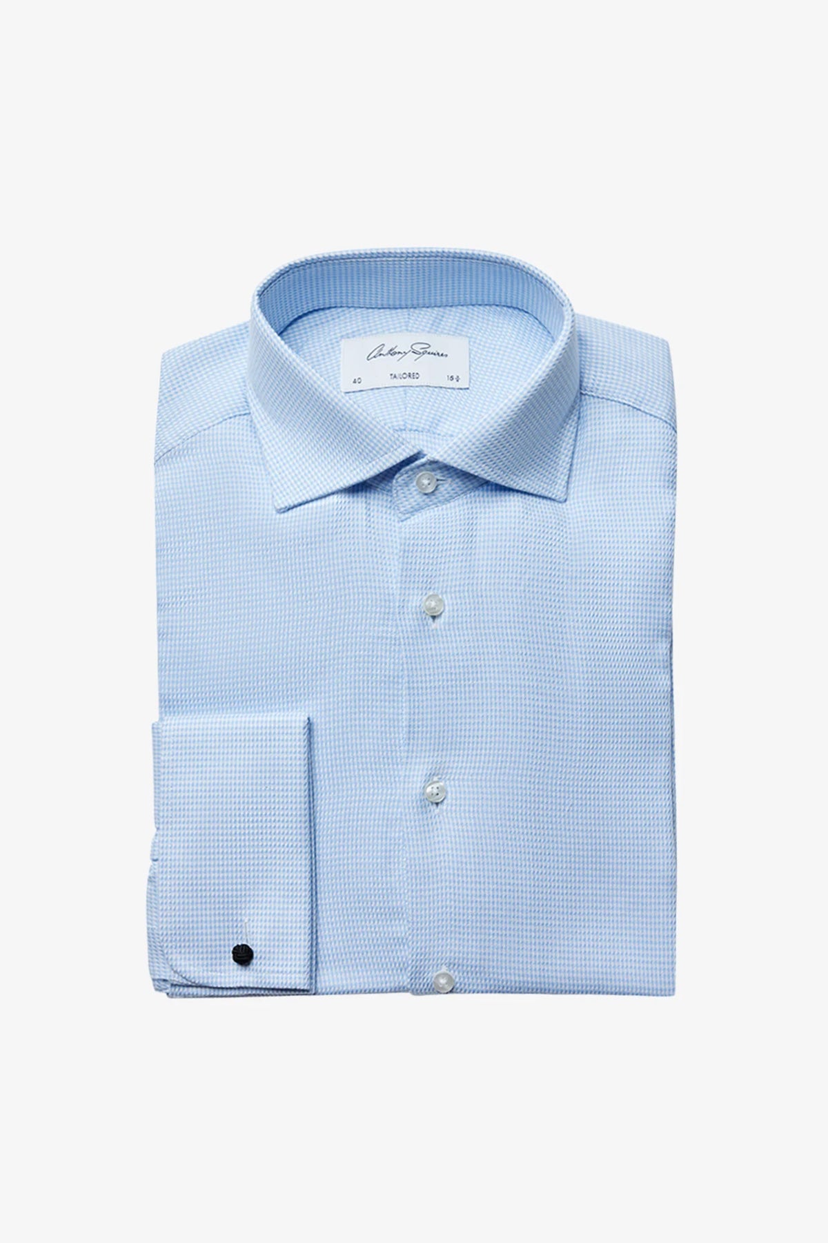 Garret - Blue fine houndstooth
