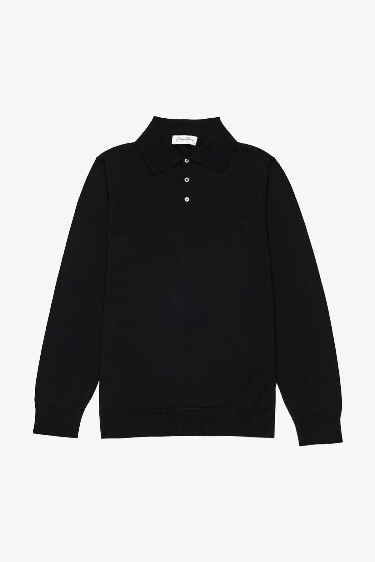 Kelvin L/S knitted polo - Black