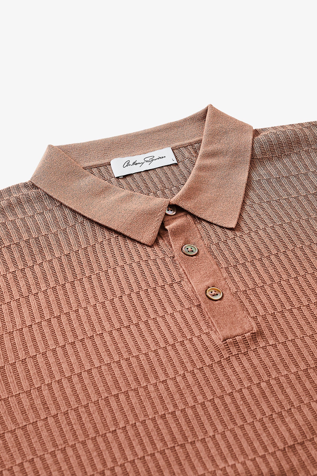 Long Island Knitted Polo - Terracotta