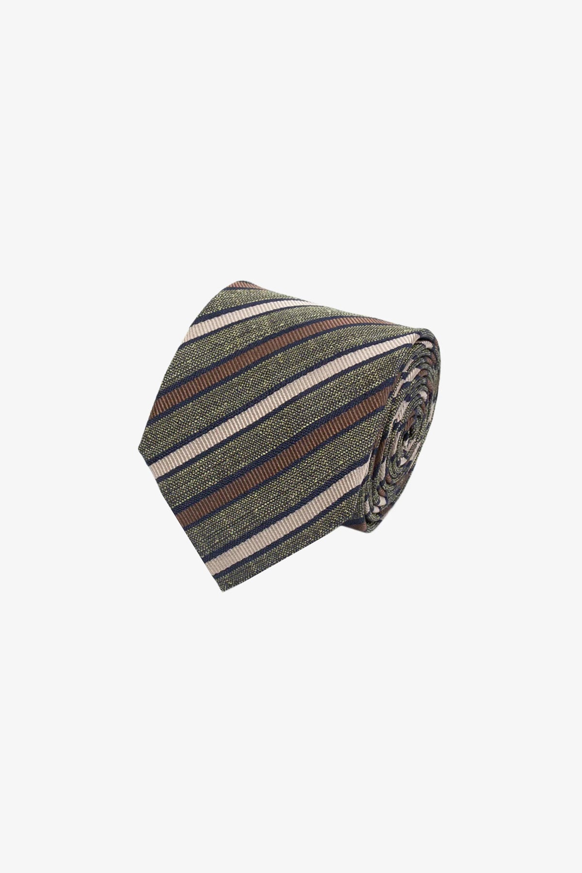 Tie - Silk green with stripes