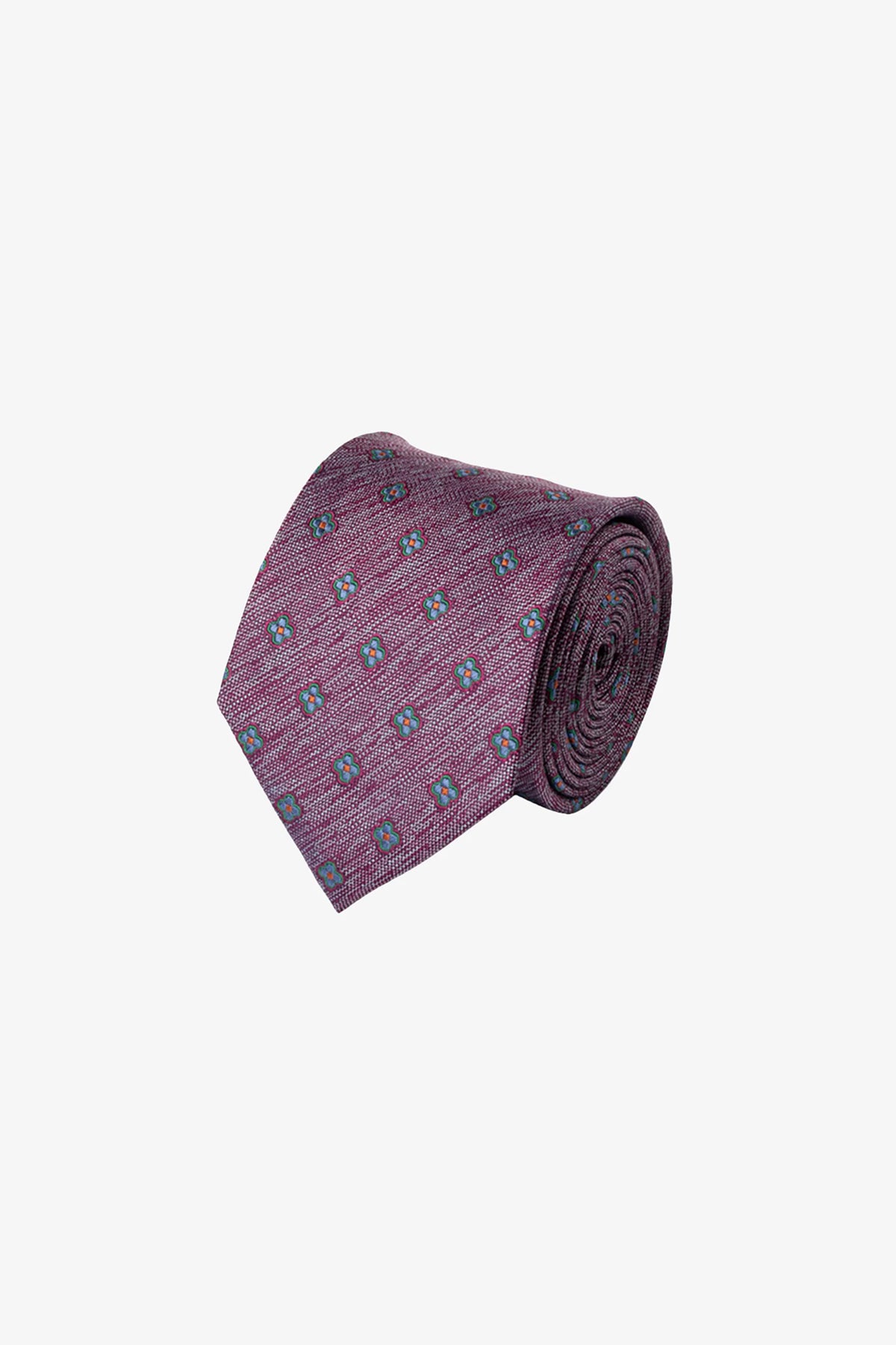 Tie - Silk lilac spotted blue