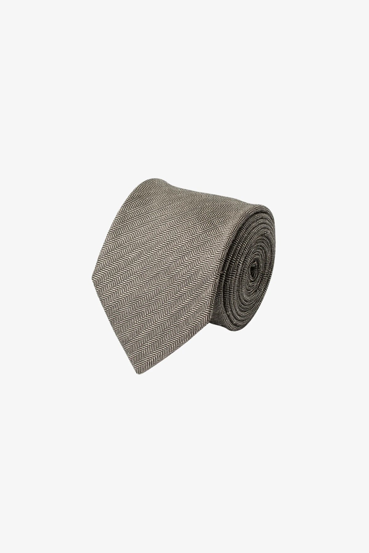 Tie - Silk light green herringbone