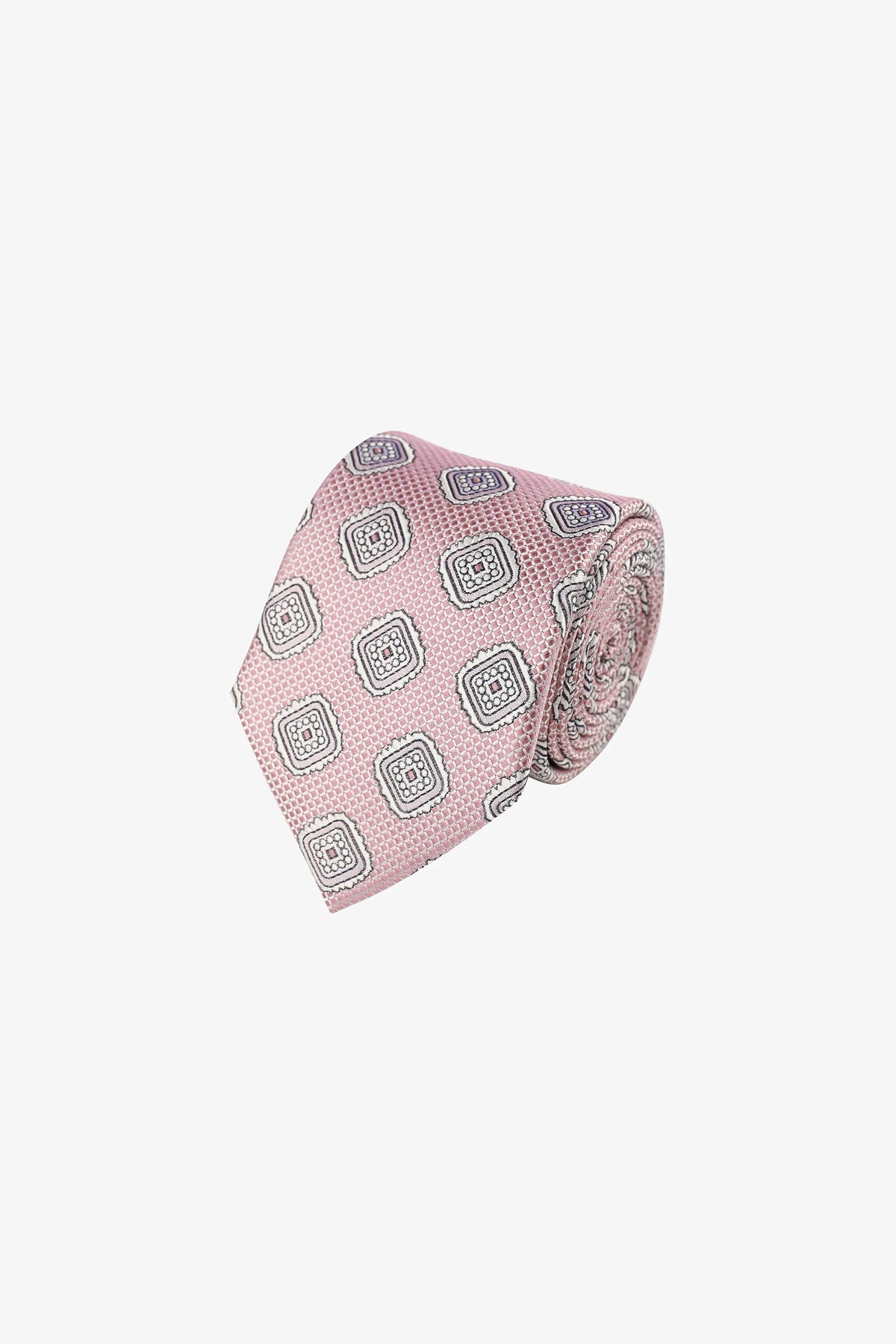 Tie - Silk pink pattern