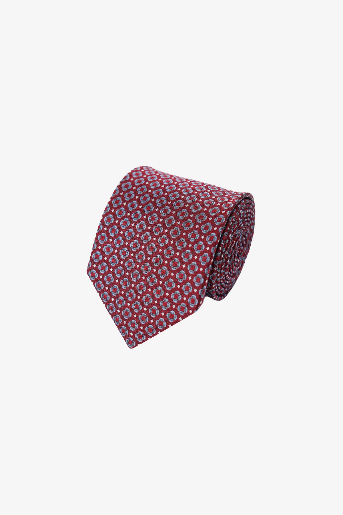 Tie - Silk Red/Blue Pattern