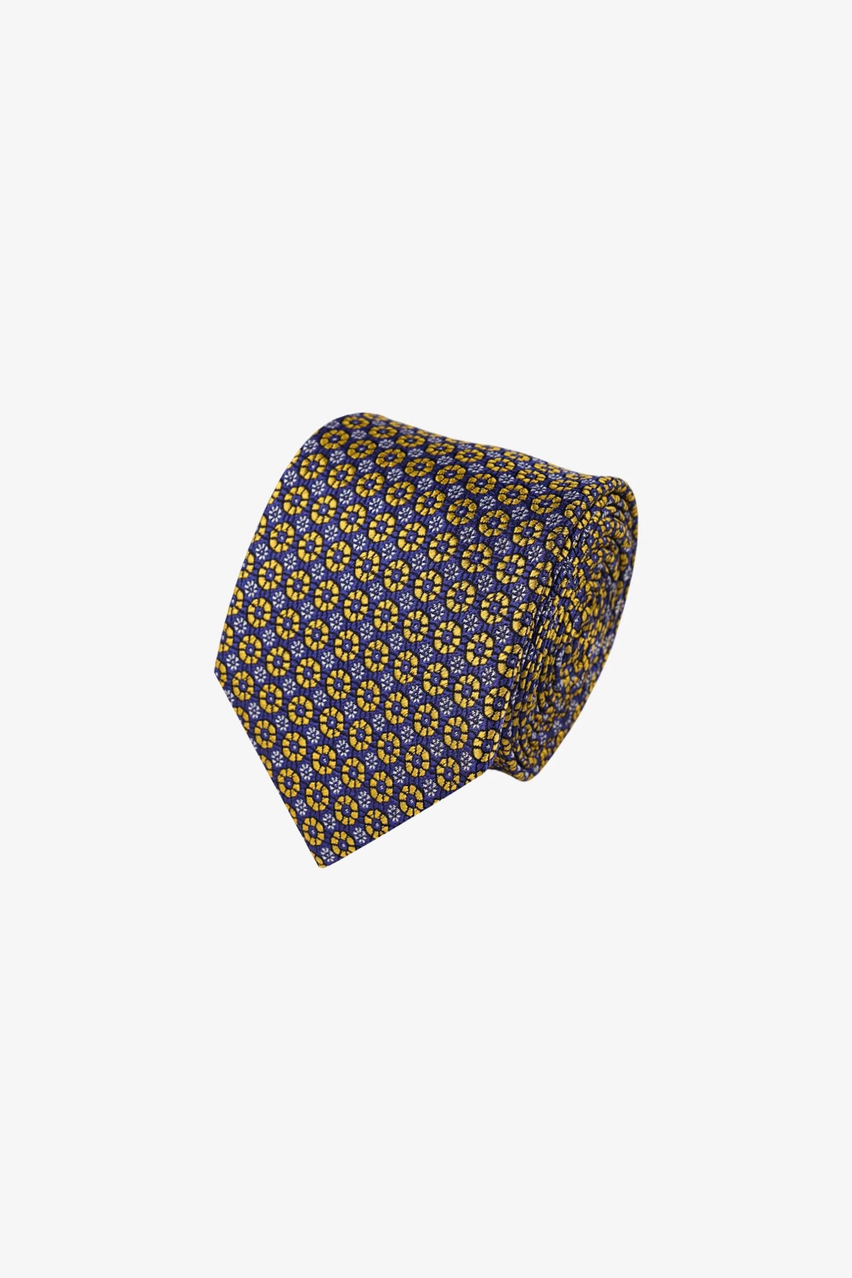 Tie - Silk Navy/Yellow Floral