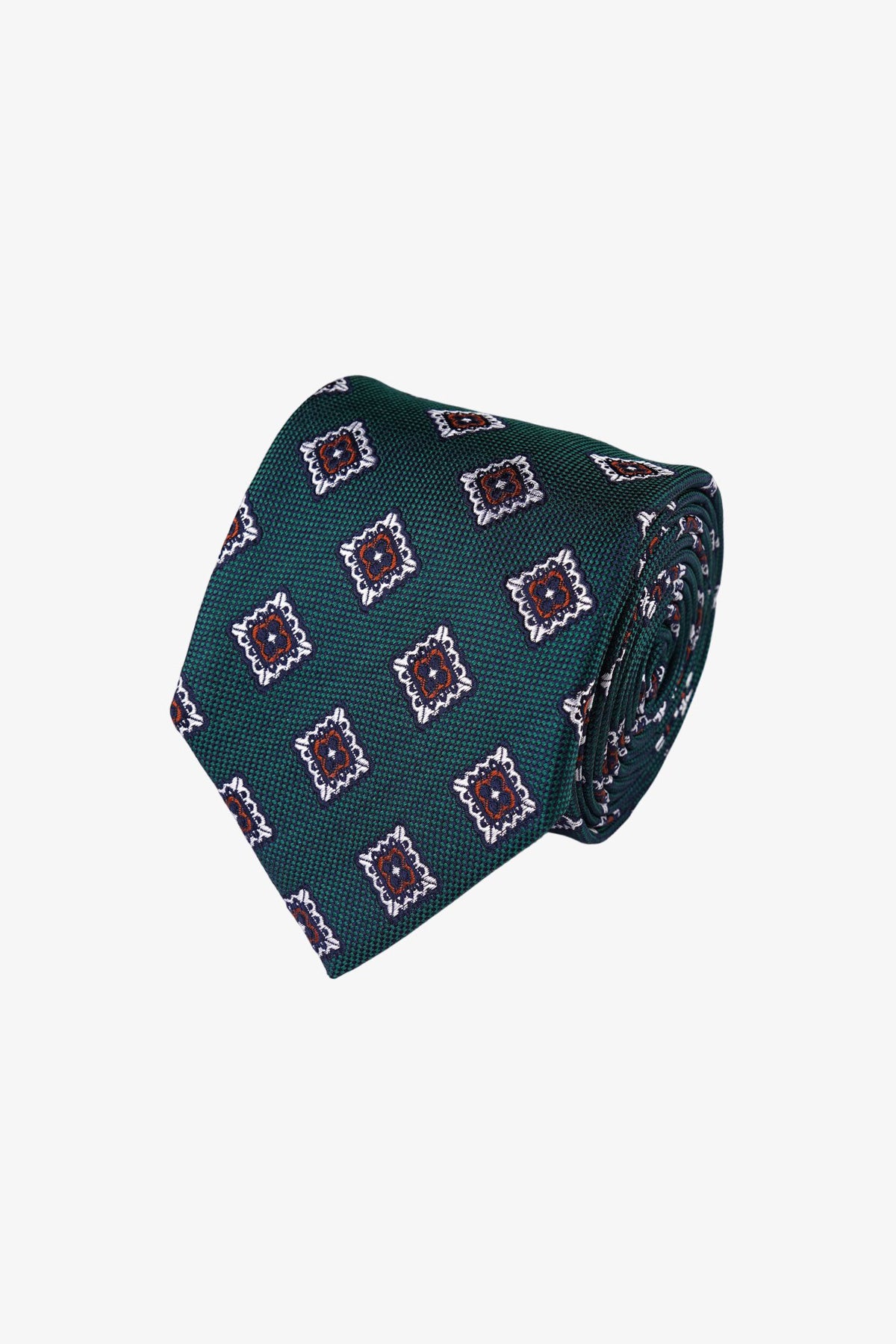 Tie - Silk Green Pattern