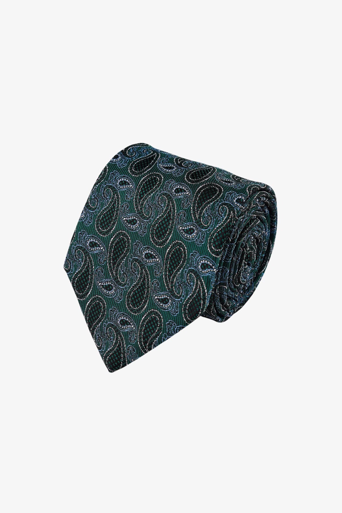 Tie - Silk Green Paisley