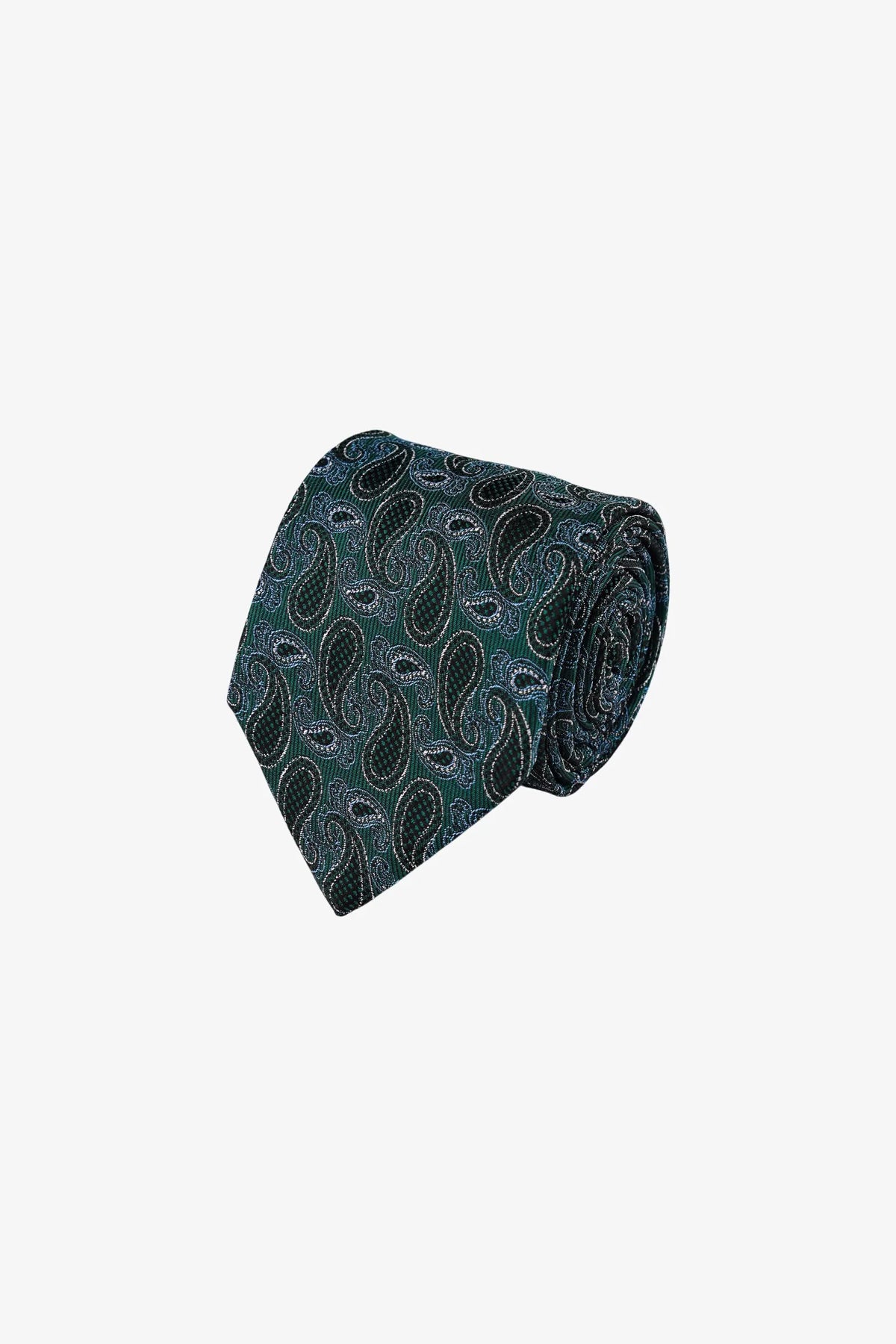Tie - Silk Green Paisley