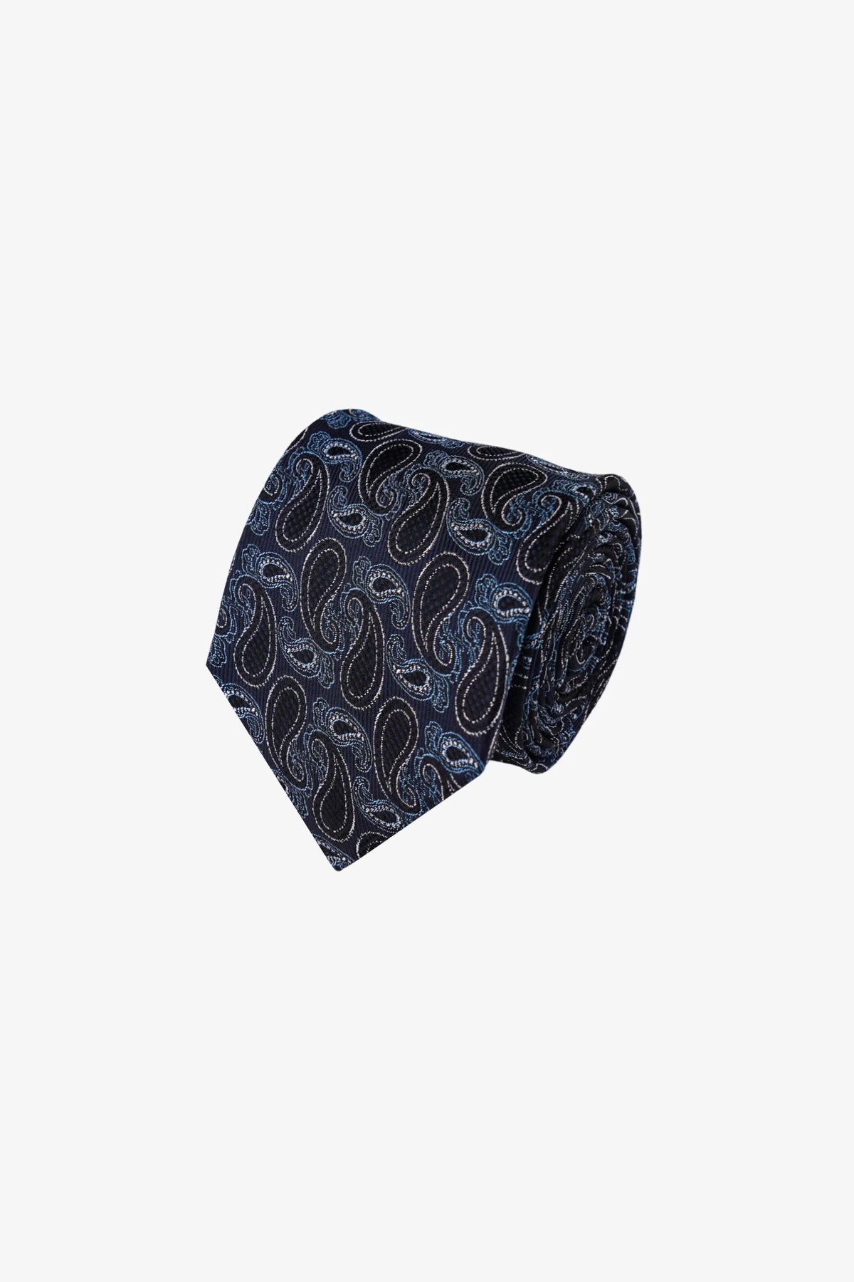Tie - Silk Navy Paisley