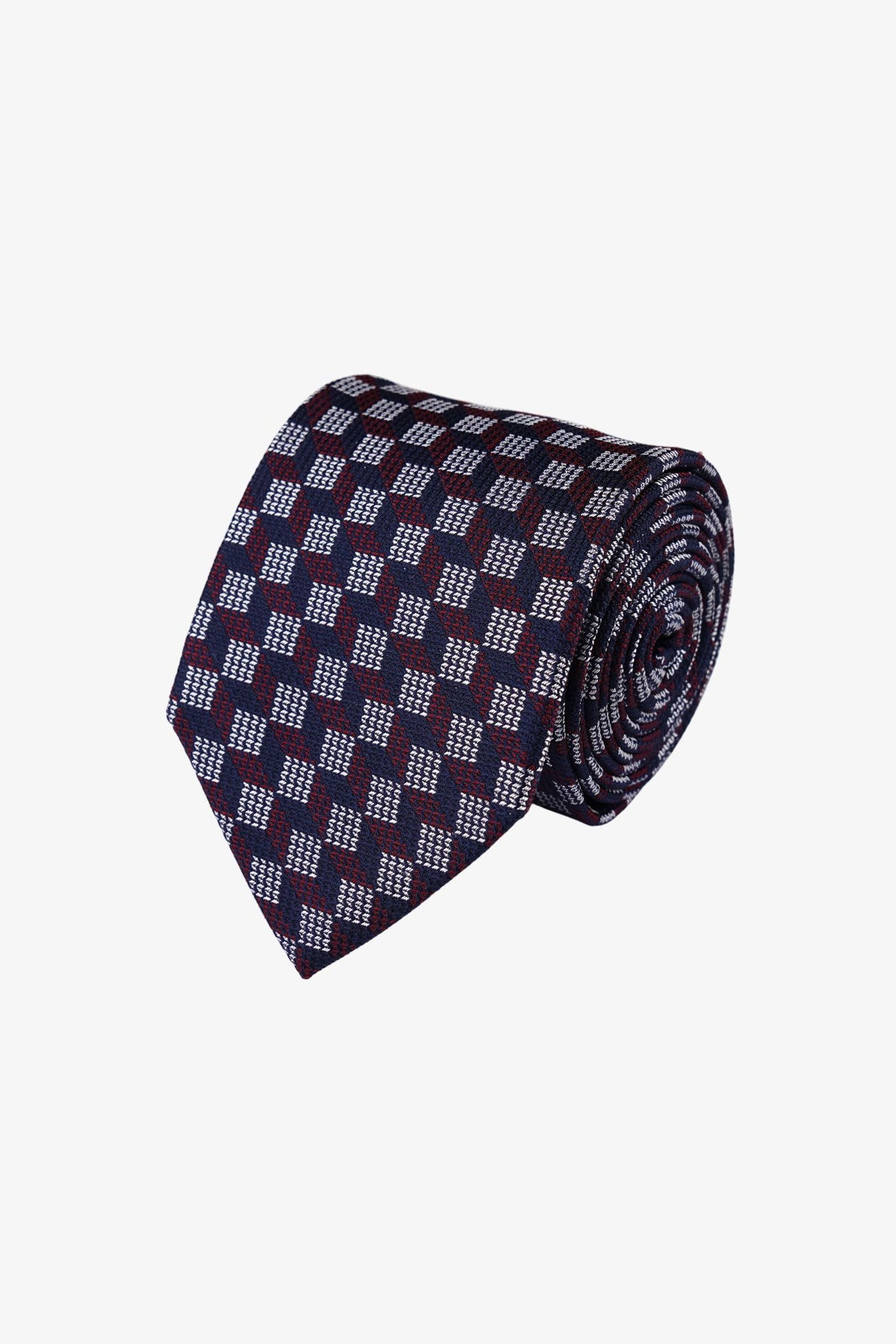 Tie - Silk Red Geometric