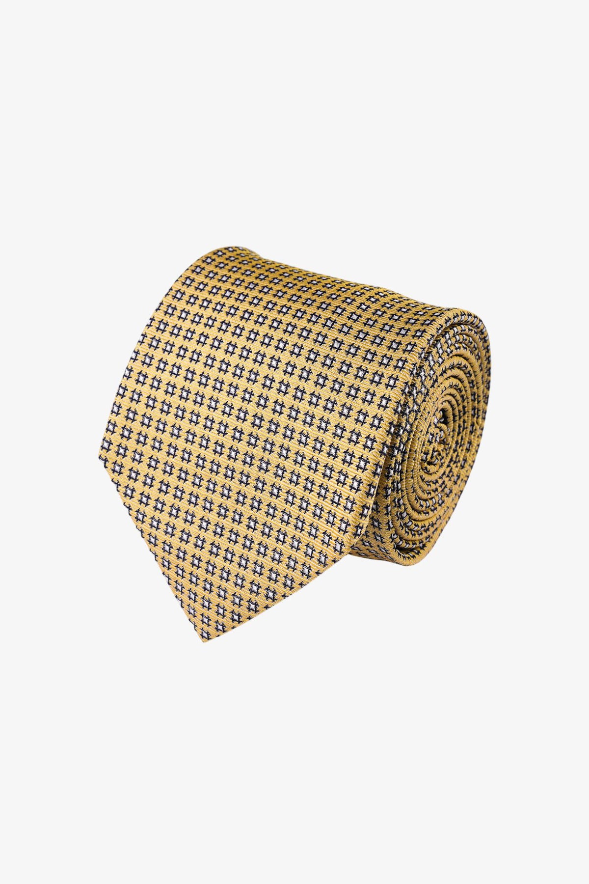 Tie - Silk Yellow Pattern