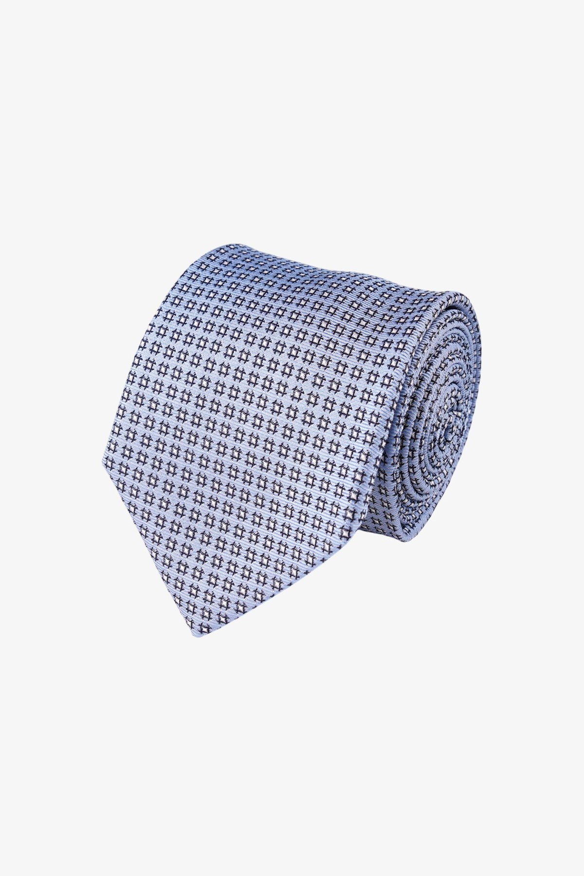 Tie - Silk Light Blue Pattern