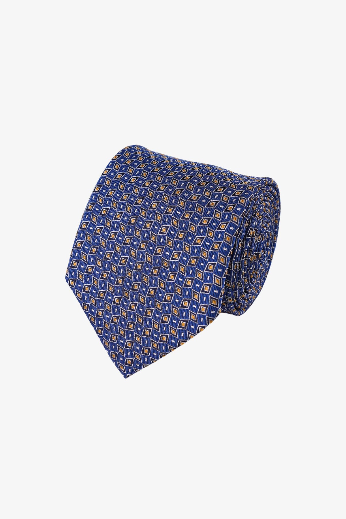Tie - Silk Navy Geometric