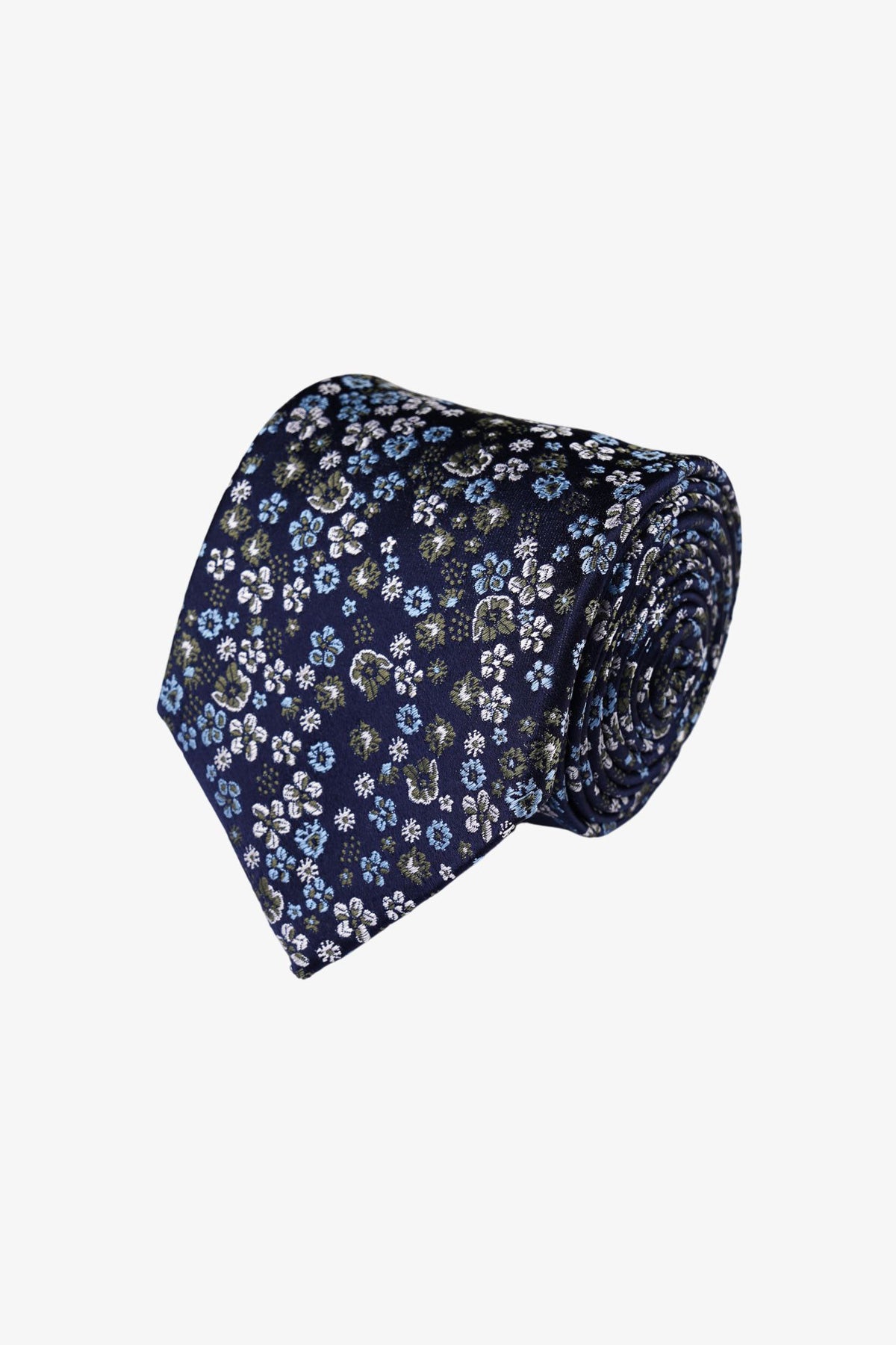 Tie - Silk Navy/Green Floral
