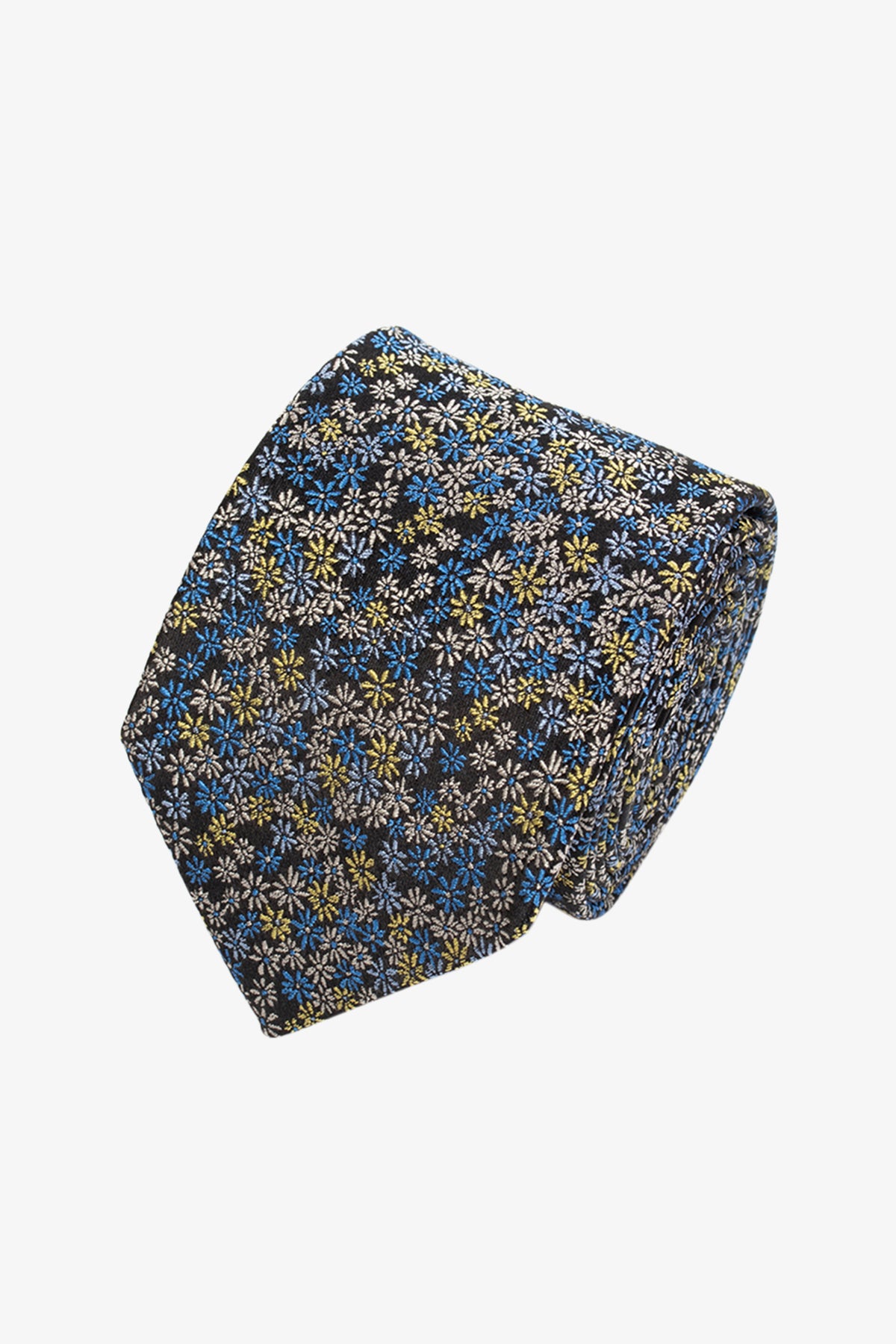 Tie - Silk floral in black