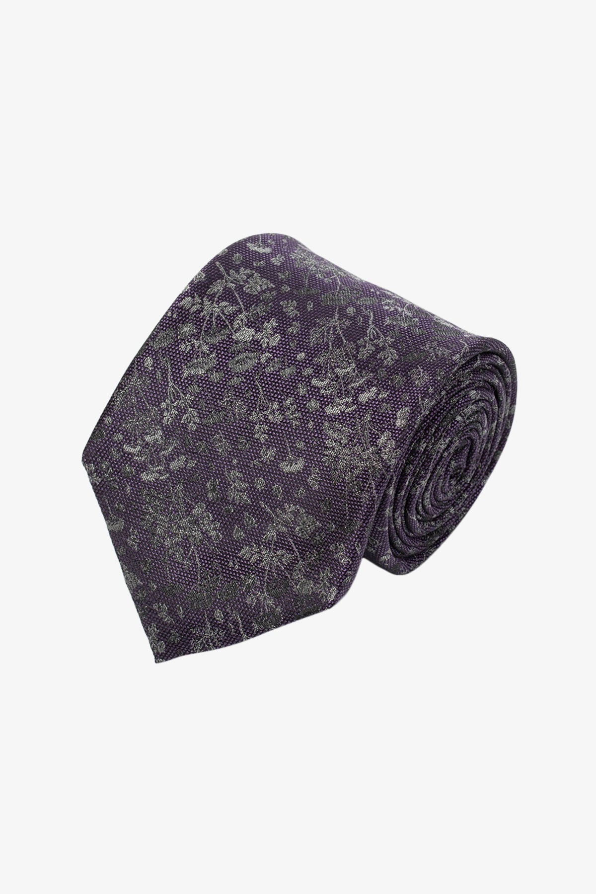 Tie - Silk purple floral