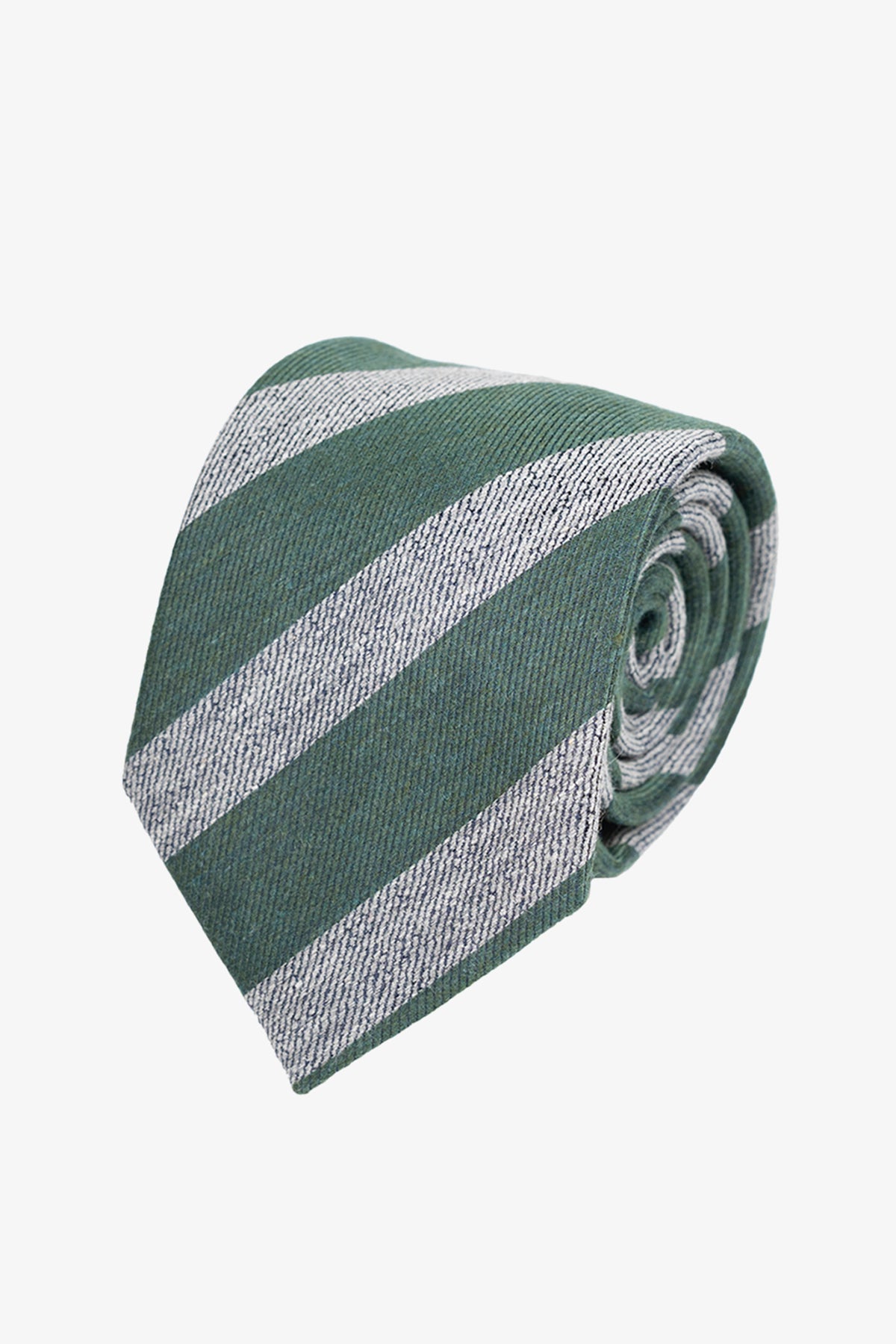 Tie - Silk green stripe design