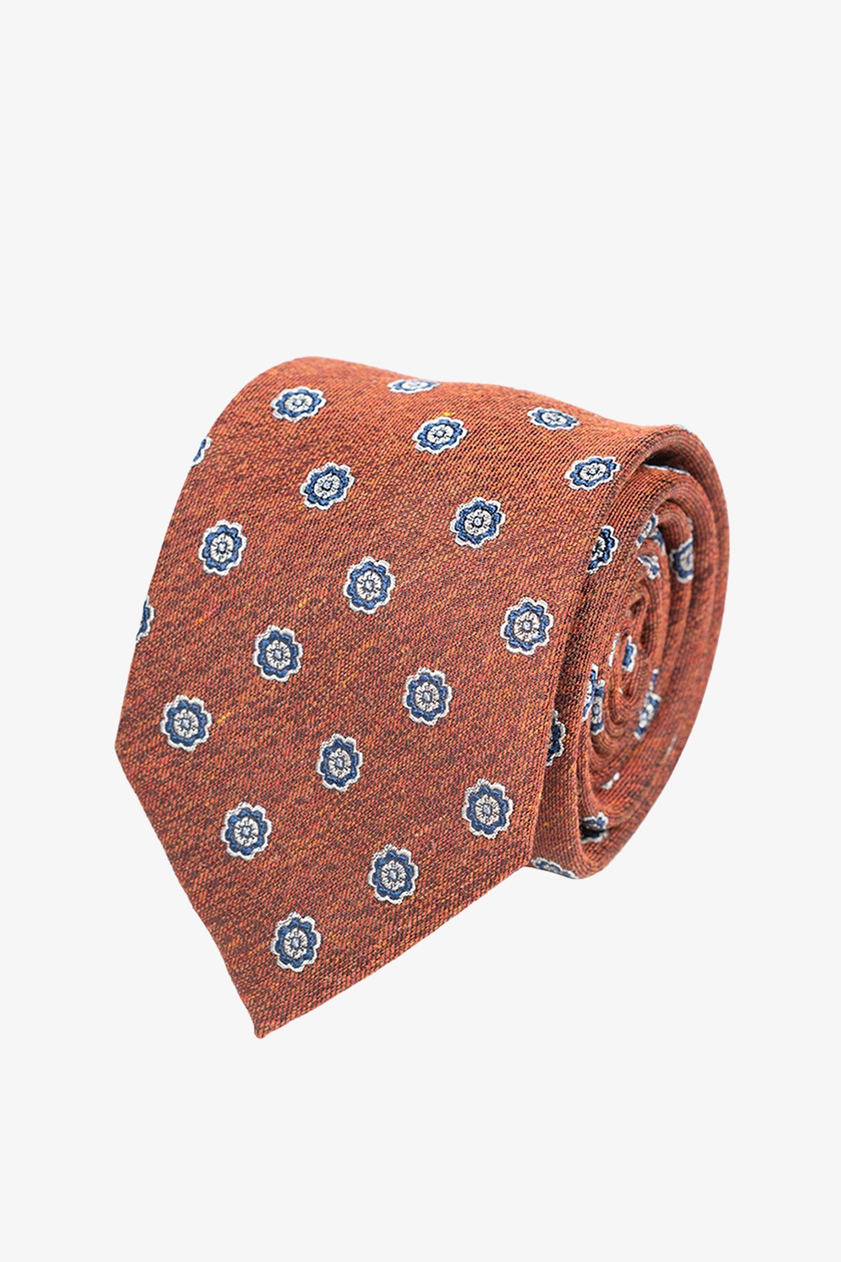 Tie - Silk florals orange