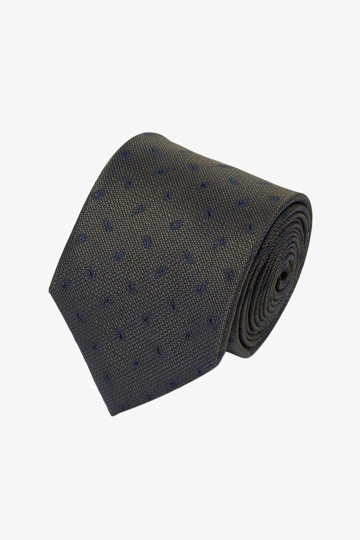 Tie - Silk green with micro paisley