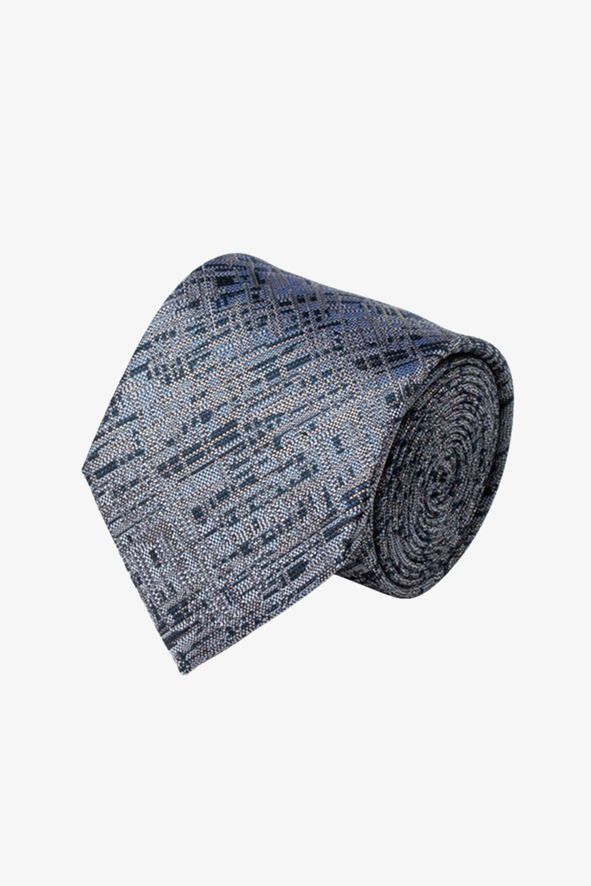 Tie - Silk mid blue micro design