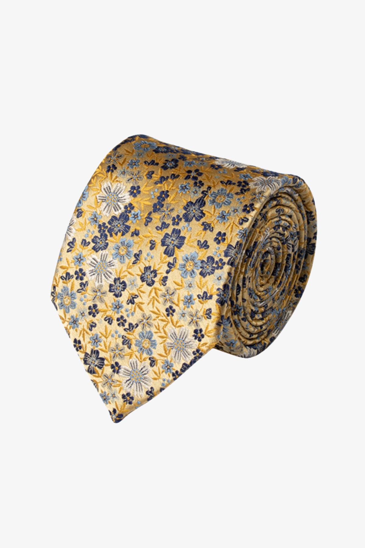 Tie - Silk yellow multi floral