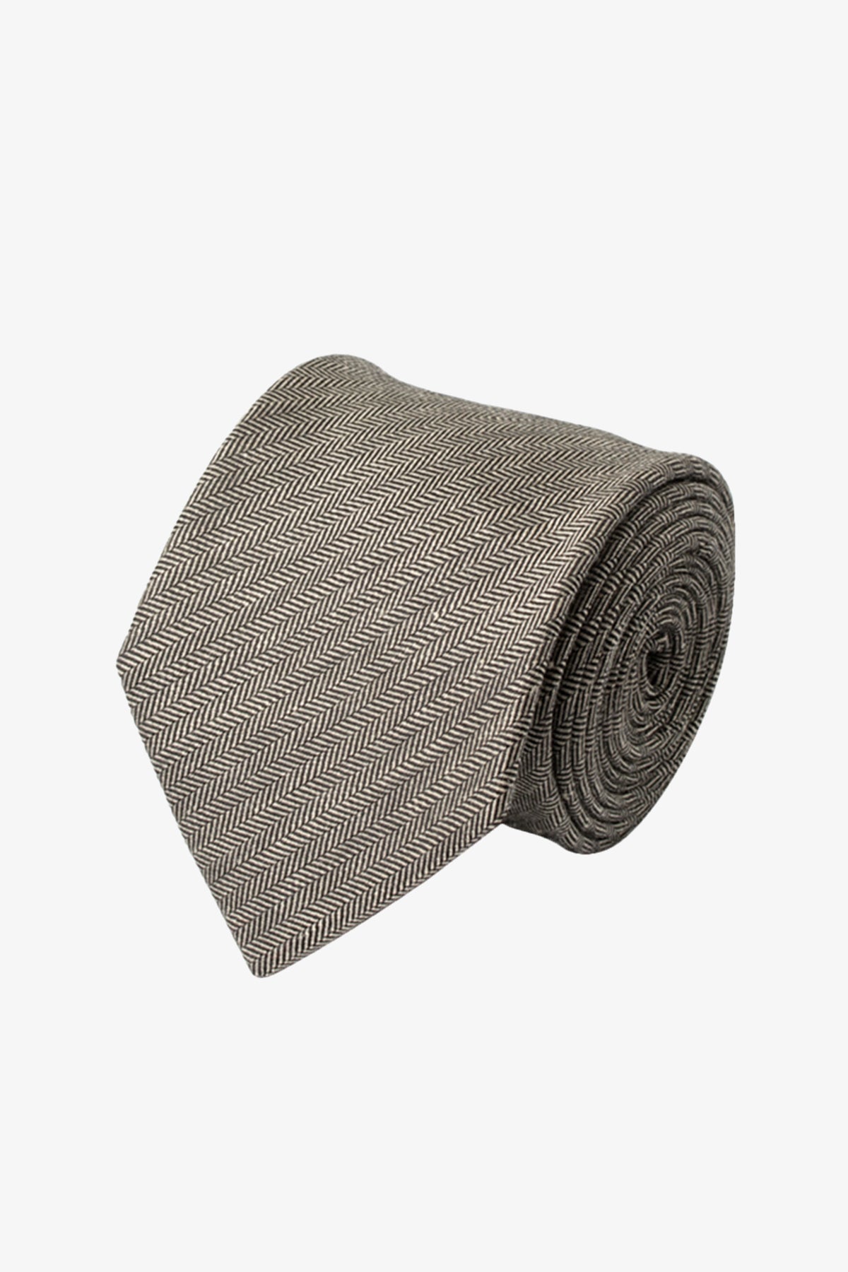 Tie - Silk light green herringbone