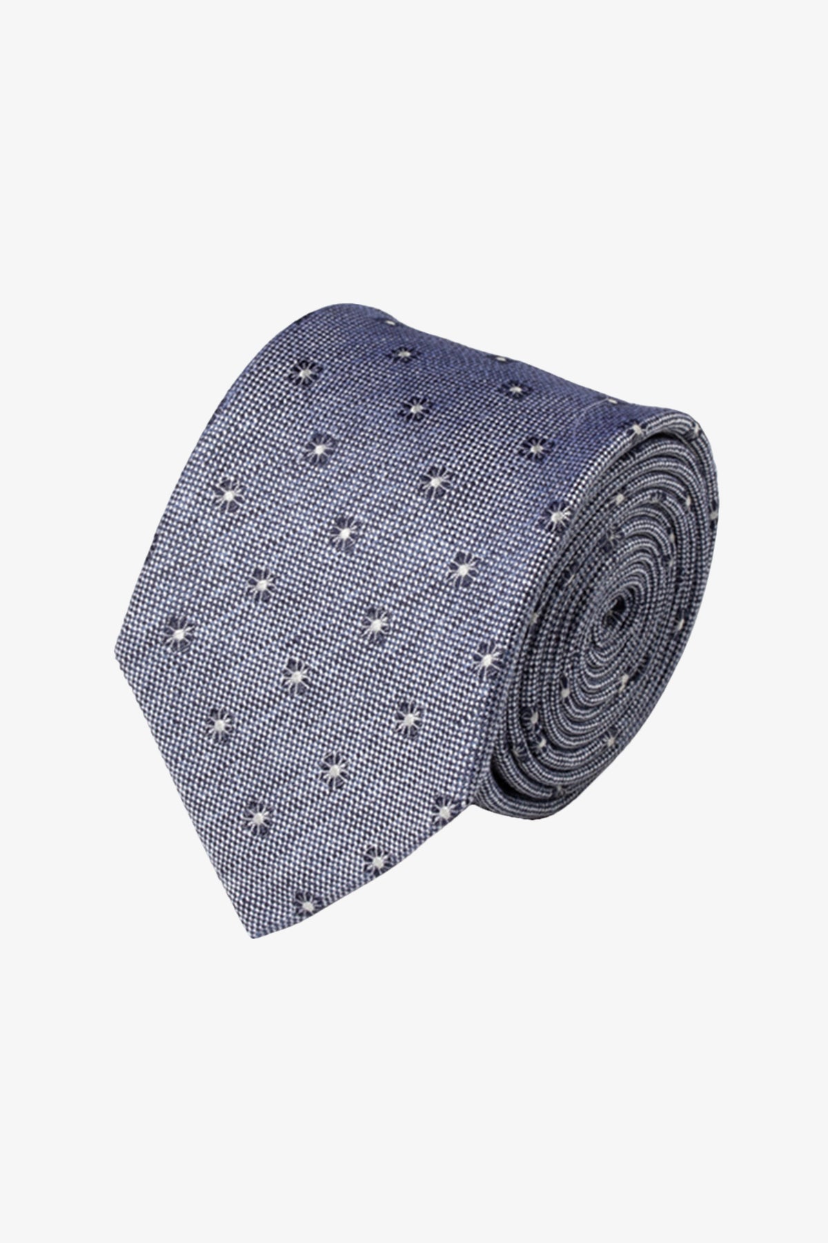 Tie - Silk spotted sky blue