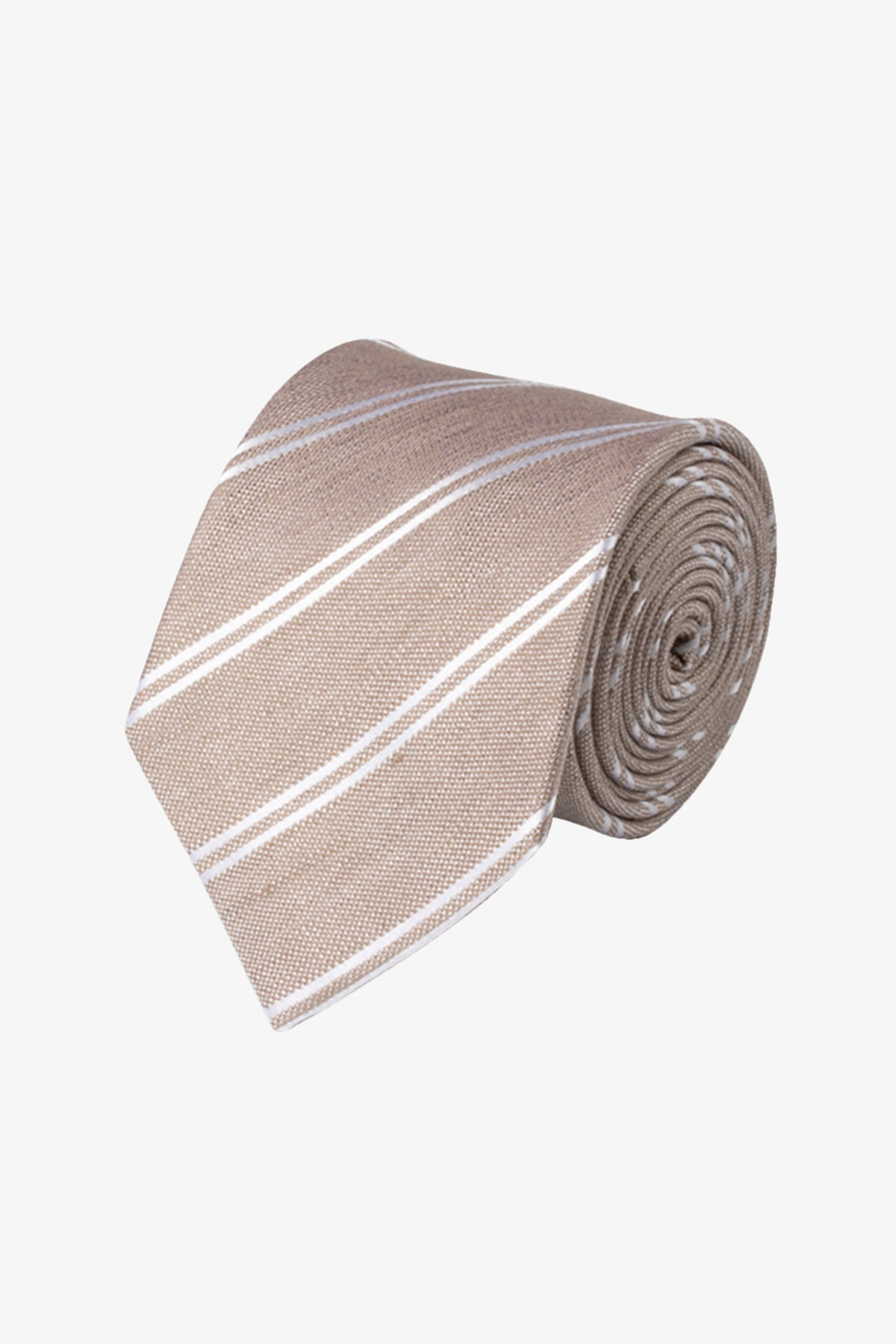 Tie - Silk cream stripe
