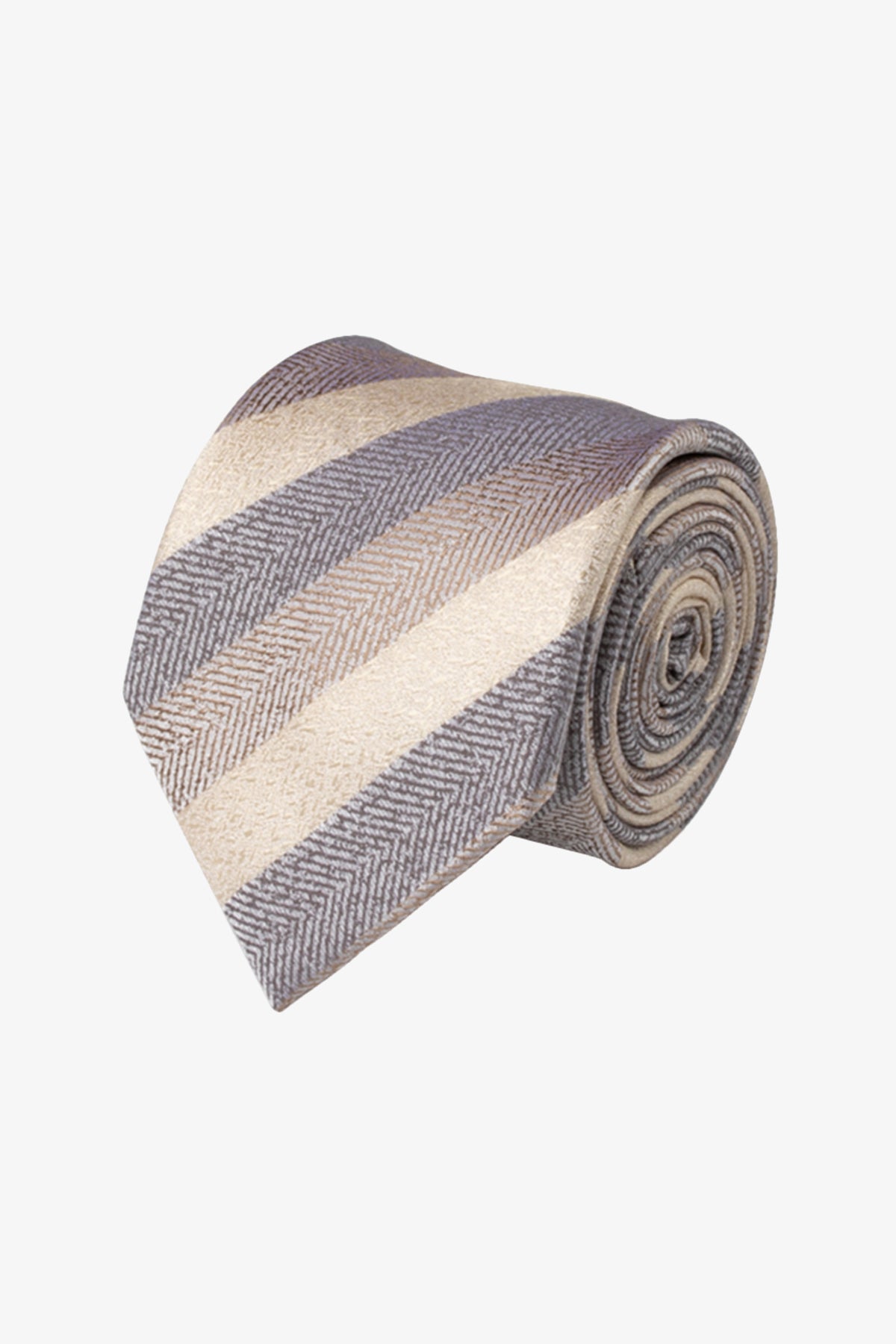 Tie - Silk multi stripe blue and cream