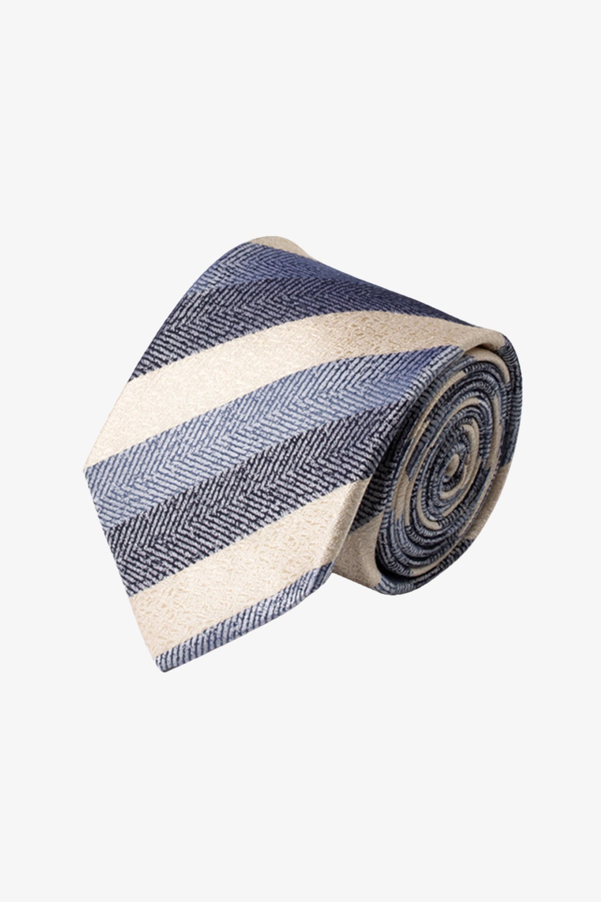 Tie - Silk multi stripe blue and mid