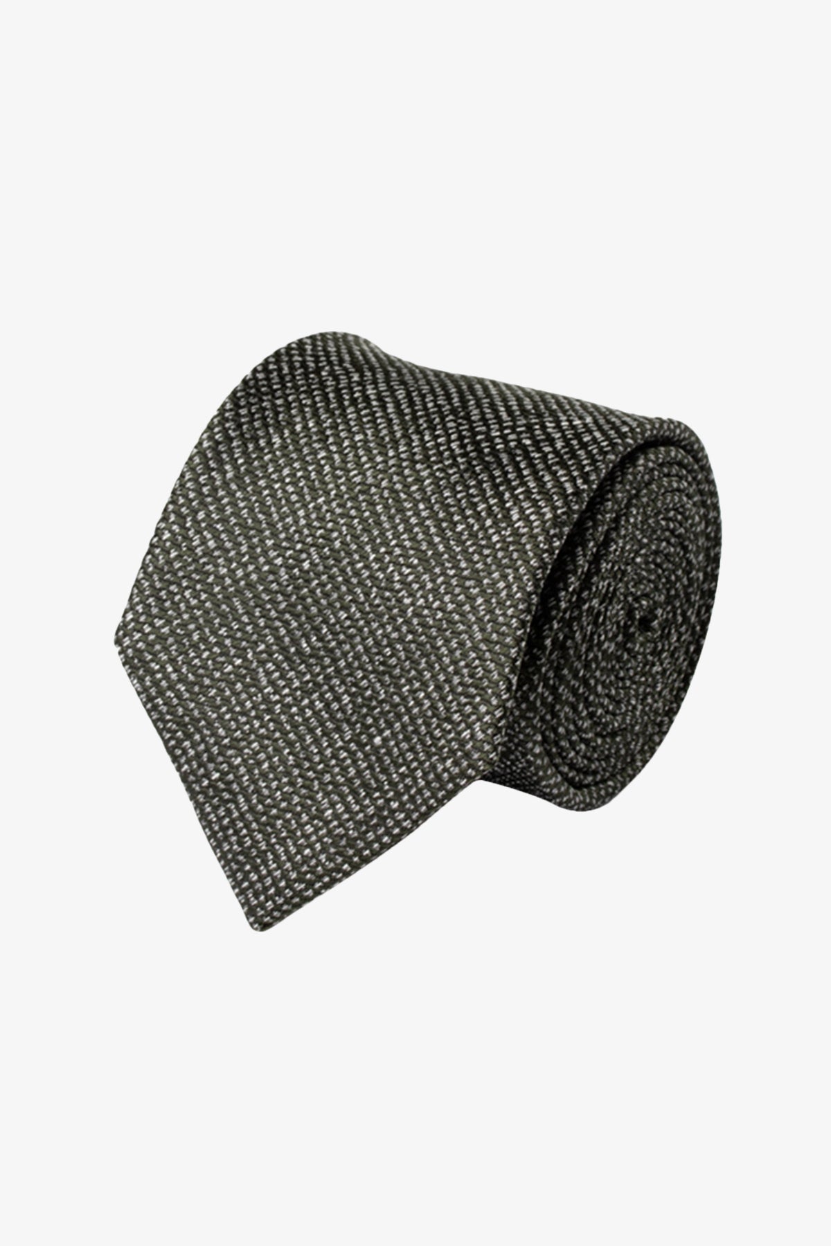 Tie - Silk green spotted melange