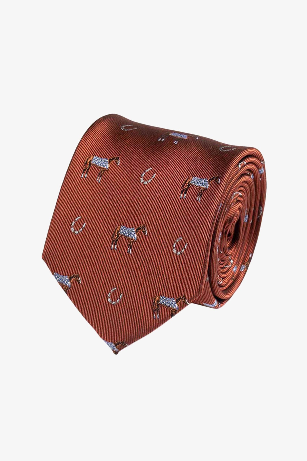 Tie - Silk bronze horse race