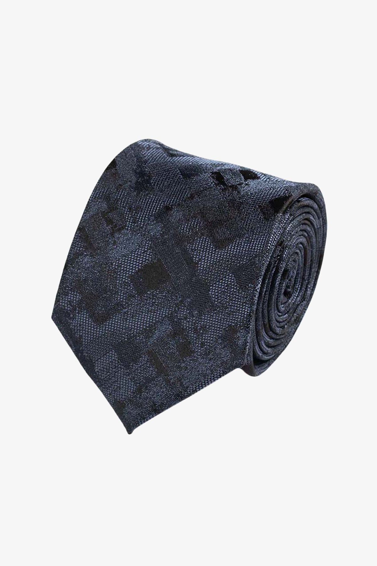 Tie - Silk deep blue multi check