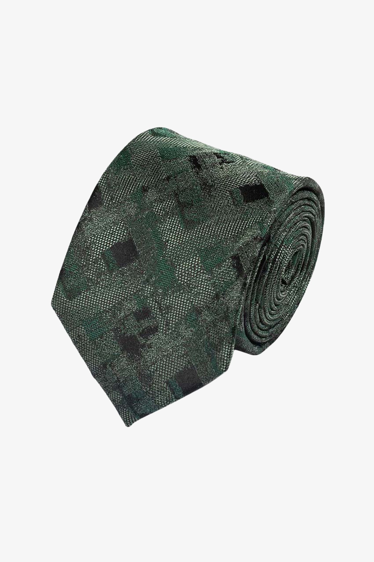 Tie - Silk green check design