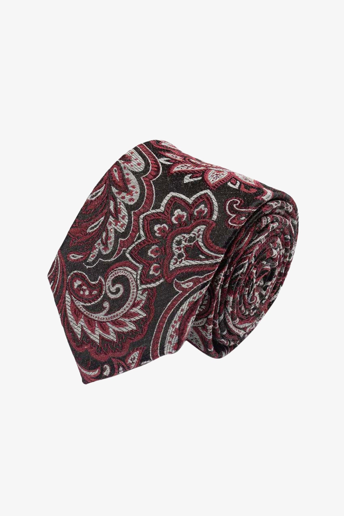 Tie - Silk red paisley