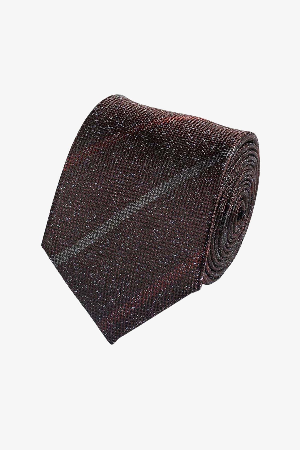Tie - Silk brown flax with stripe