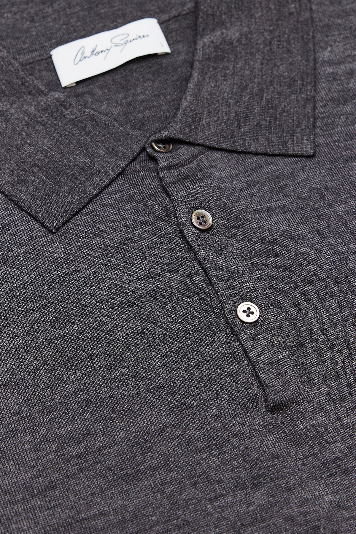 Kelvin - Charcoal Long Sleeve Knit Polo