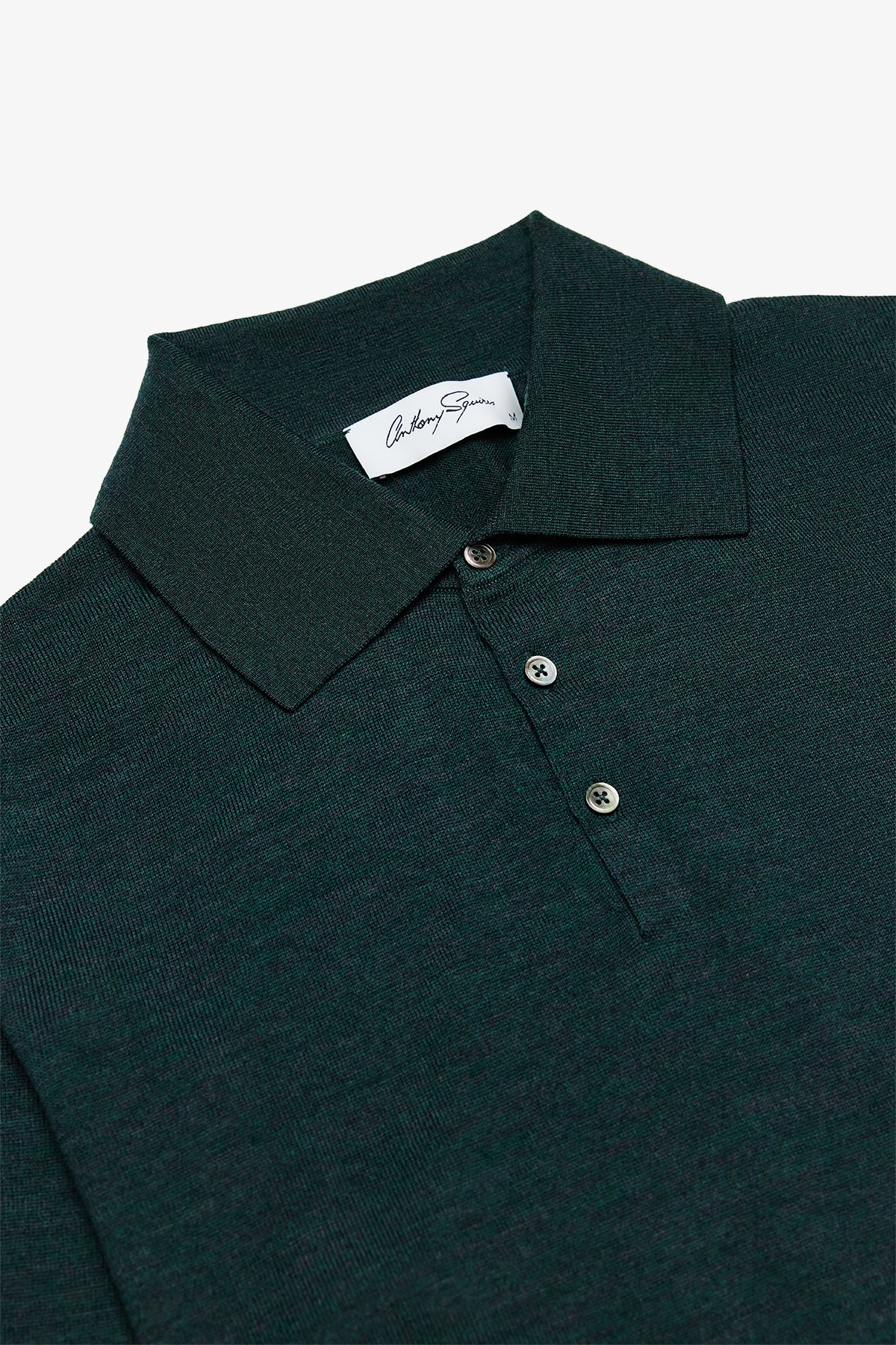 Kelvin - Green Long Sleeve Knit Polo