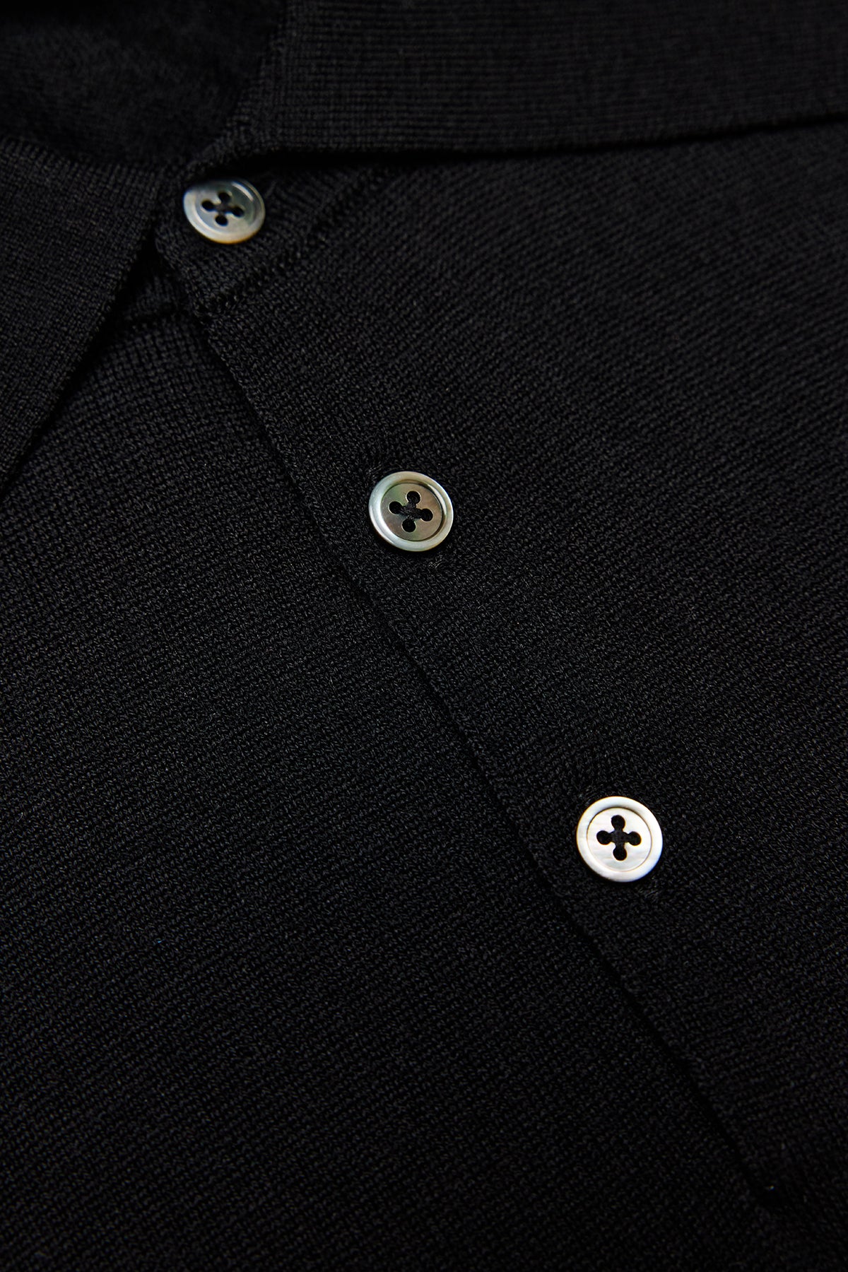 Kelvin L/S knitted polo - Black