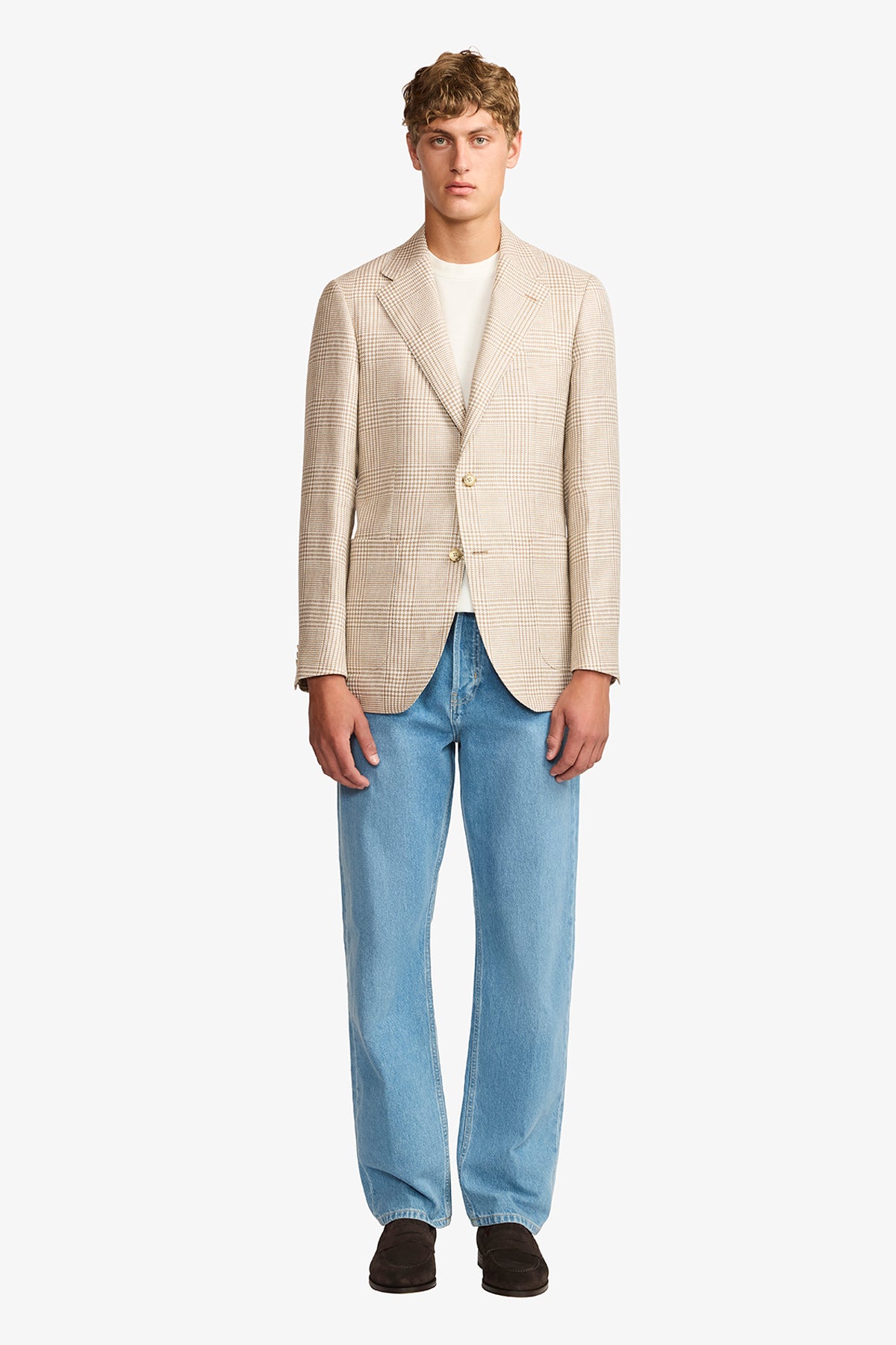 Archer blazer -Wool/linen brown heritage check