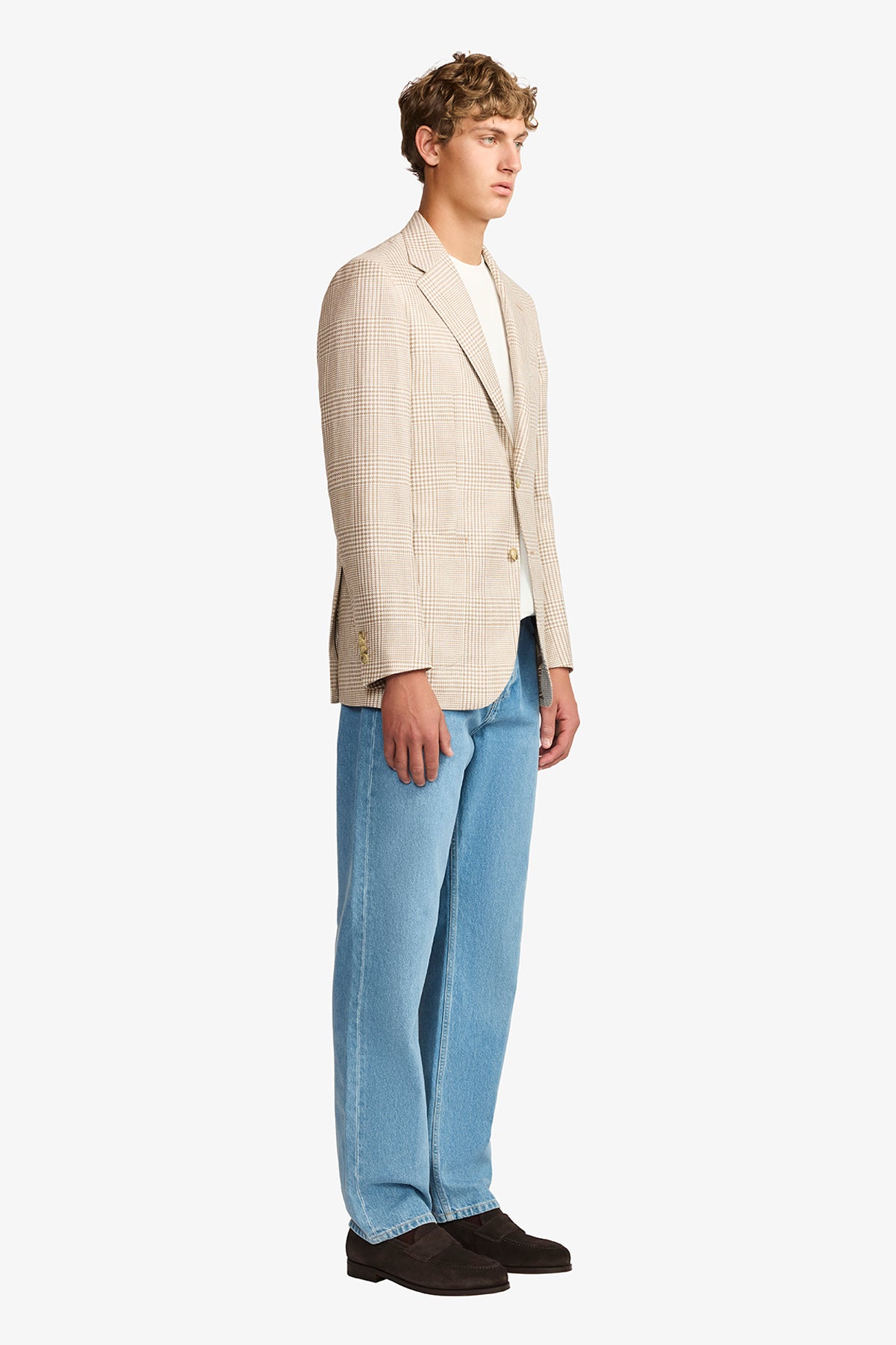Archer blazer -Wool/linen brown heritage check